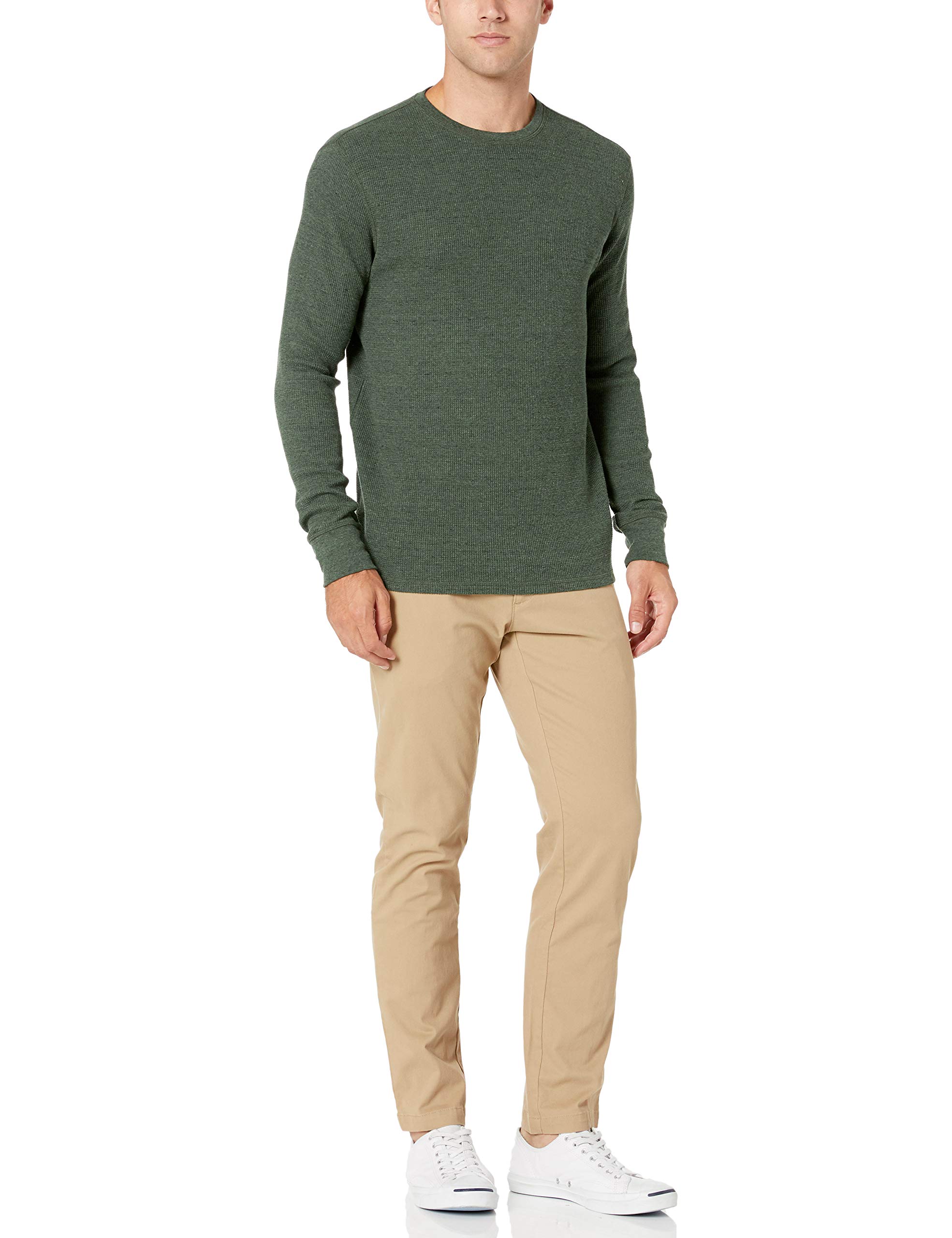 Amazon Essentials Men's Regular-Fit Long-Sleeve Waffle Shirt - Soft Cotton Thermal Henley for Casual Wear & Layering in Fall/Winter