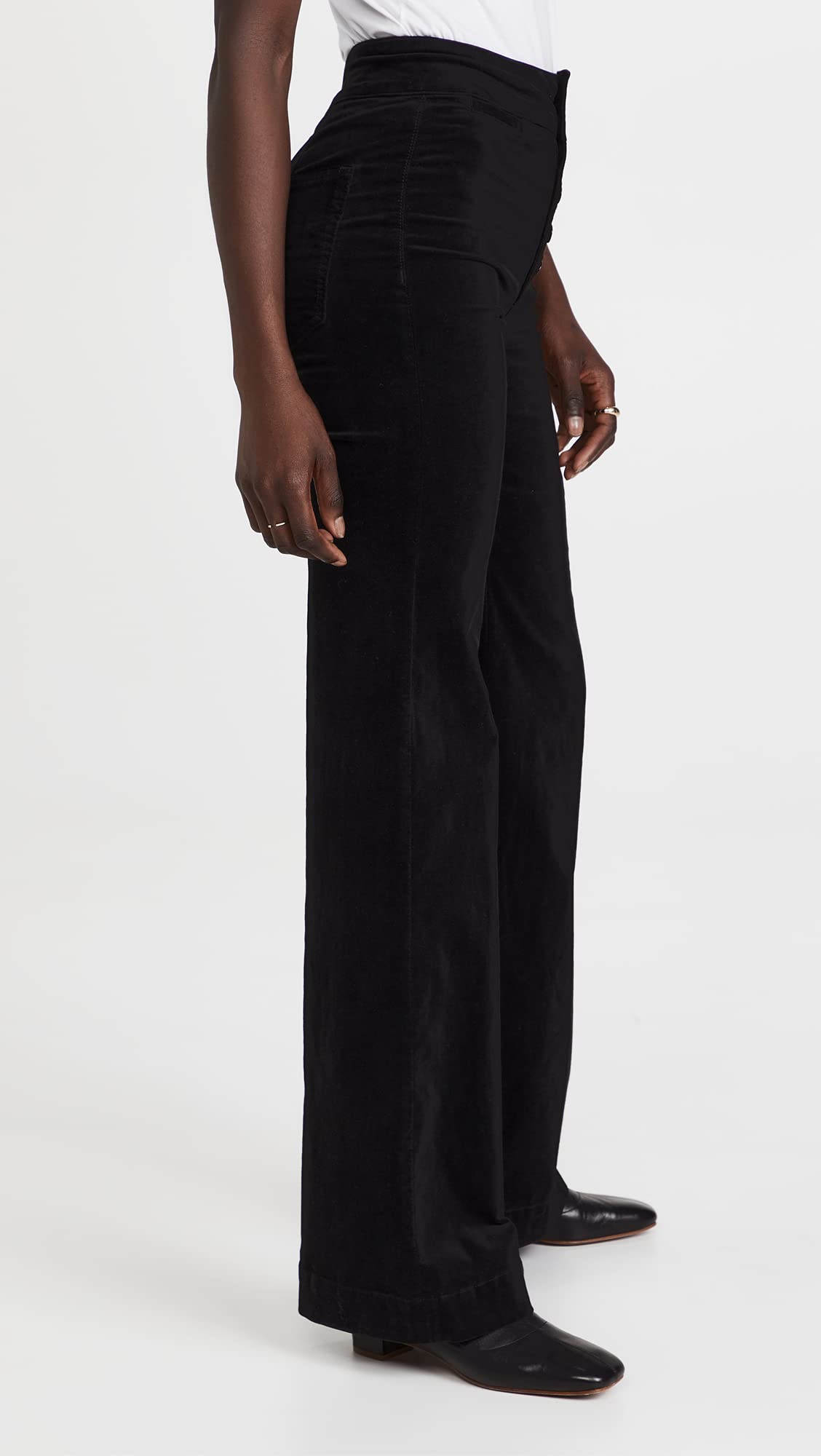Women's Brighton Velvet Wide Leg Pants - Soft Stretchy High Waist Lounge Pants for Casual Wear, Work from Home & Relaxation
