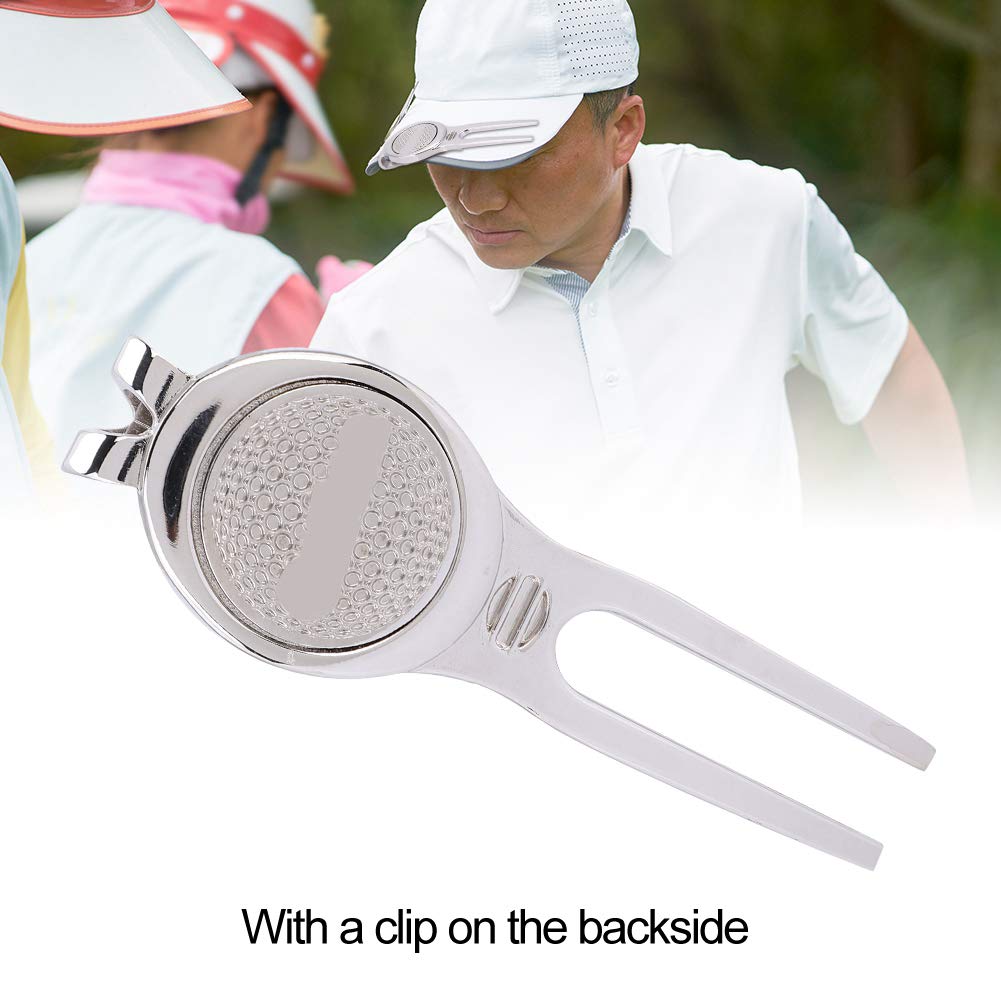 Premium Golf Divot Repair Tool with Magnetic Ball Marker - Durable Zinc Alloy Design (Silver D102) - Perfect for Golf Course Maintenance & Practice Sessions