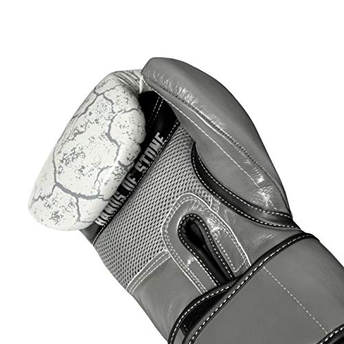 Roberto Duran 14OZ Stone Leather Boxing Training Gloves - Premium Leather Punching Bag Mitts for Heavy Bag Workouts, Sparring & MMA Training