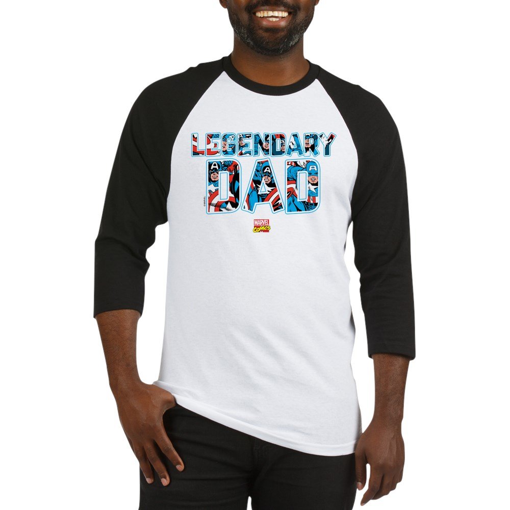 Captain America Dad Baseball Tee - Marvel Superhero Graphic T-Shirt for Fathers - Perfect for Father's Day, Birthday Gifts & Casual Wear