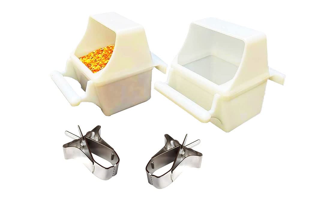 ORIBUKI 8oz/16oz Hanging Bird Feeder & Water Bowl - Durable Cage Cups for Parrots, Chickens, Rabbits, Pigeons - Perfect for Aviaries, Coops & Pet Cages - Ideal for Feeding Seeds, Water & Treats