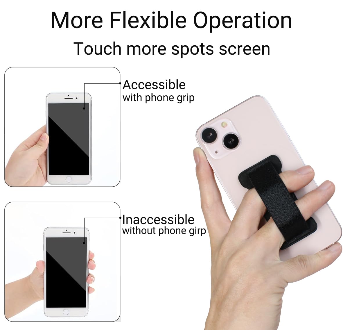 Ultra Thin Anti-Slip Finger Strap Phone Holder - 2 Pack Dark Blue | Universal Cell Phone Grip for Hands | Perfect for Running, Gym Workouts & Daily Commute
