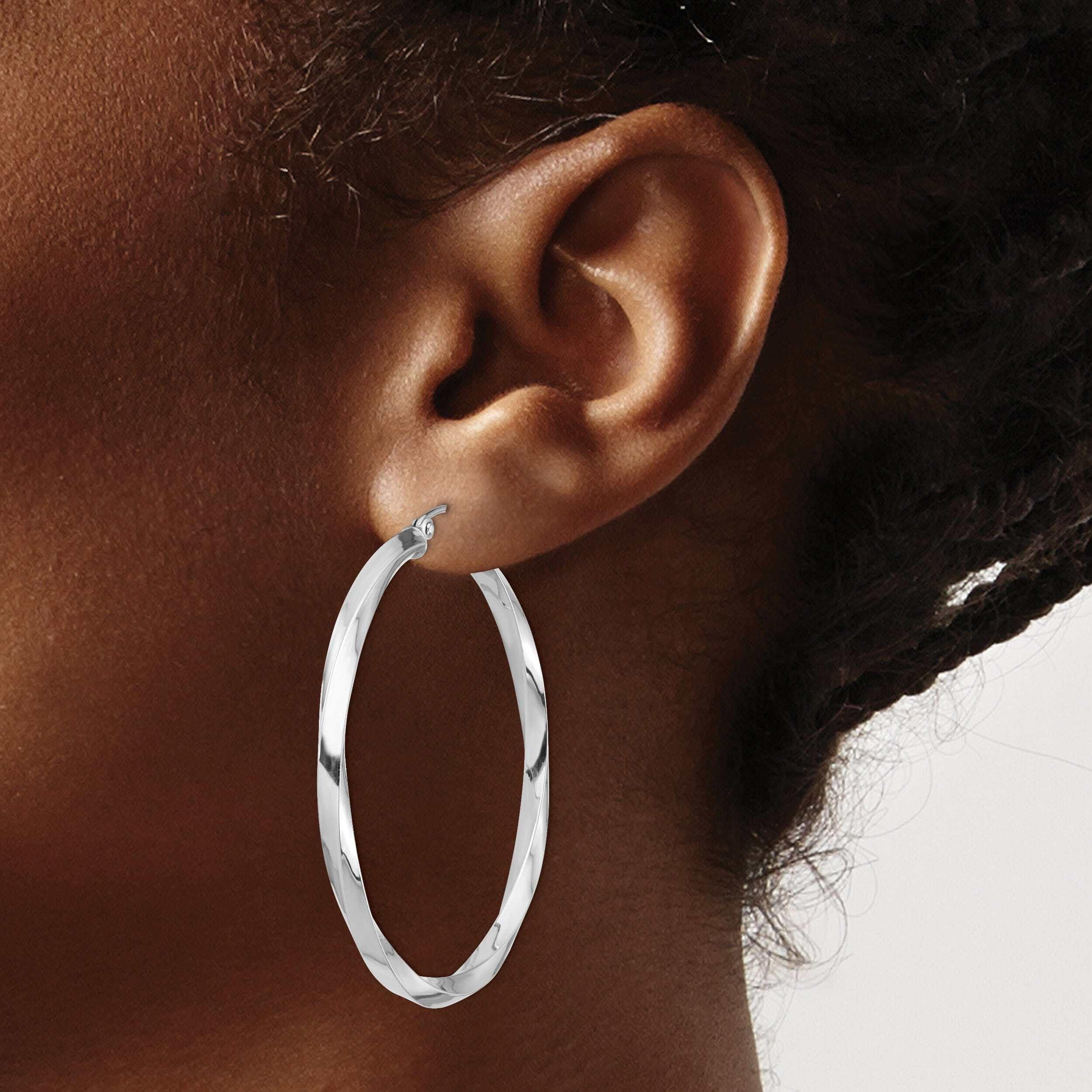 Sterling Silver 3MM Twisted Hoop Earrings for Women - Dainty & Elegant Jewelry Gift for Everyday Wear, Date Night & Special Occasions