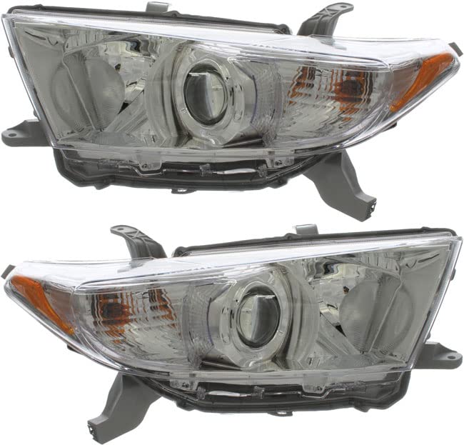 Toyota Highlander Headlight Assembly Replacement for 2011 2012 2013 Models - Driver & Passenger Side Headlamp - Perfect for Night Driving and Off-Road Adventures