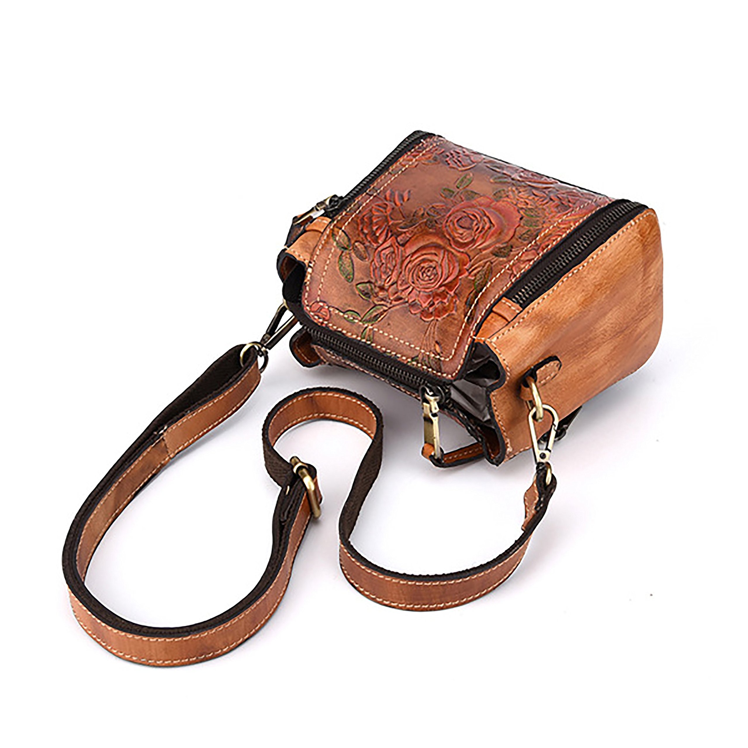 LETEULO Women's Leather Crossbody Bag with Top Handle - Vintage Tote Purse & Satchel Handbag for Work, Travel & Everyday Use