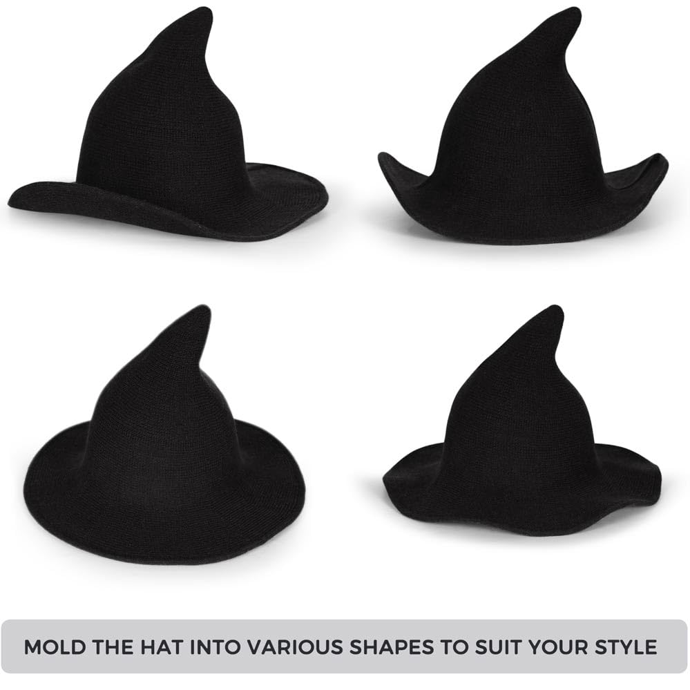 Breezy Valley Witch Hat for Women - Elegant Halloween Party Hat, Witch Costume Accessory | Perfect for Halloween Parties, Cosplay, and Themed Events
