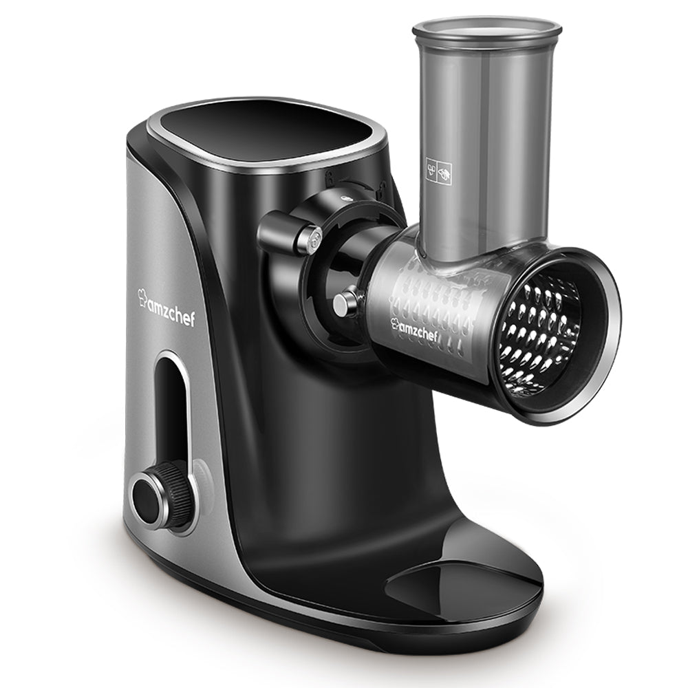 AMZCHEF Slow Juicer with 2 Speed Settings - Cold Press Masticating Juicer for Fruits & Vegetables - Quiet Operation & High Nutrient Extraction - Perfect for Healthy Juicing at Home (GM3001, Gray)