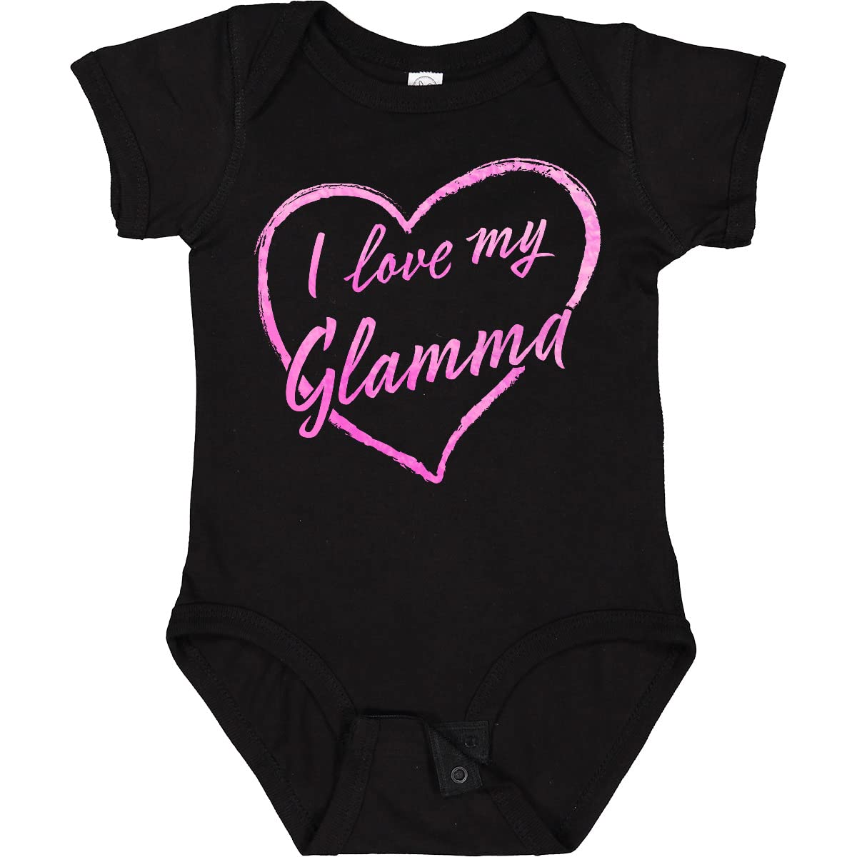 Inktastic I Love My Glamma Pink Chalk Heart Baby Bodysuit - Cute Outfit for Grandmother's Day, Family Photos & Special Occasions