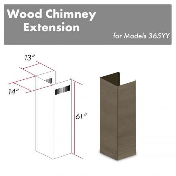 ZLINE 61-Inch Wooden Chimney Extension for Ceilings Up to 12.5 Ft - Durable Kitchen Range Hood Vent Pipe (365YY E) - Perfect for High Ceiling Homes & Commercial Kitchens