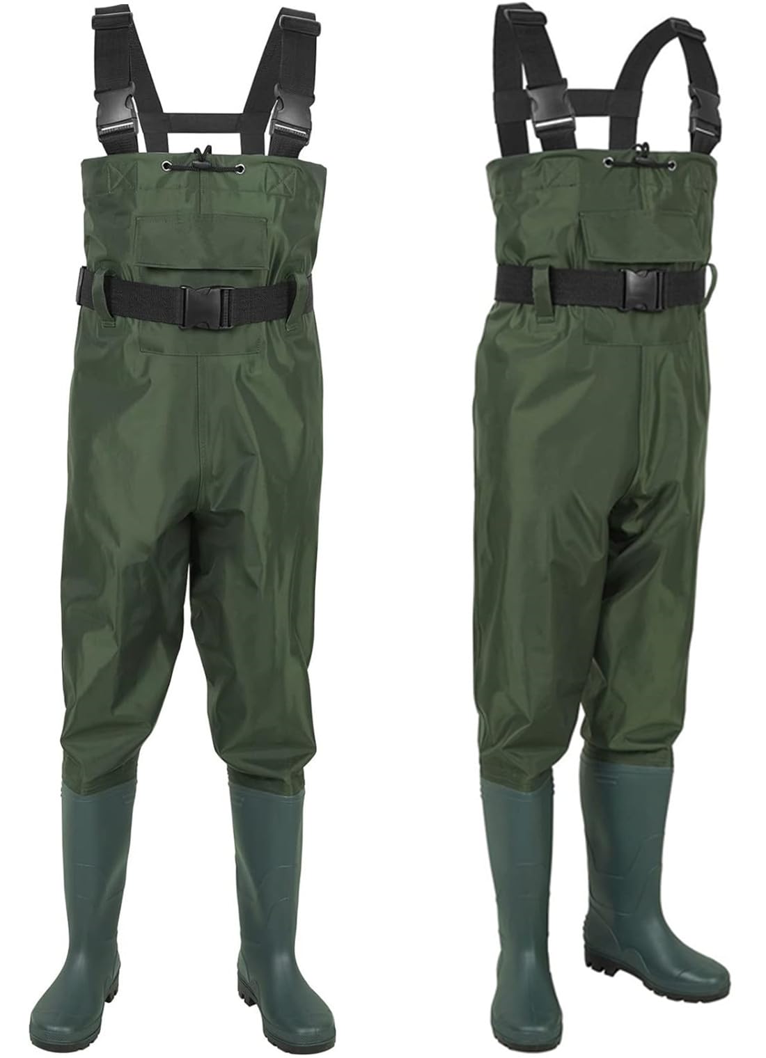 Waterproof Fishing Waders for Men & Women - 3-Ply Nylon/PVC Bootfoot Chest Waders - Ideal for Fly Fishing, Duck Hunting & Outdoor Adventures