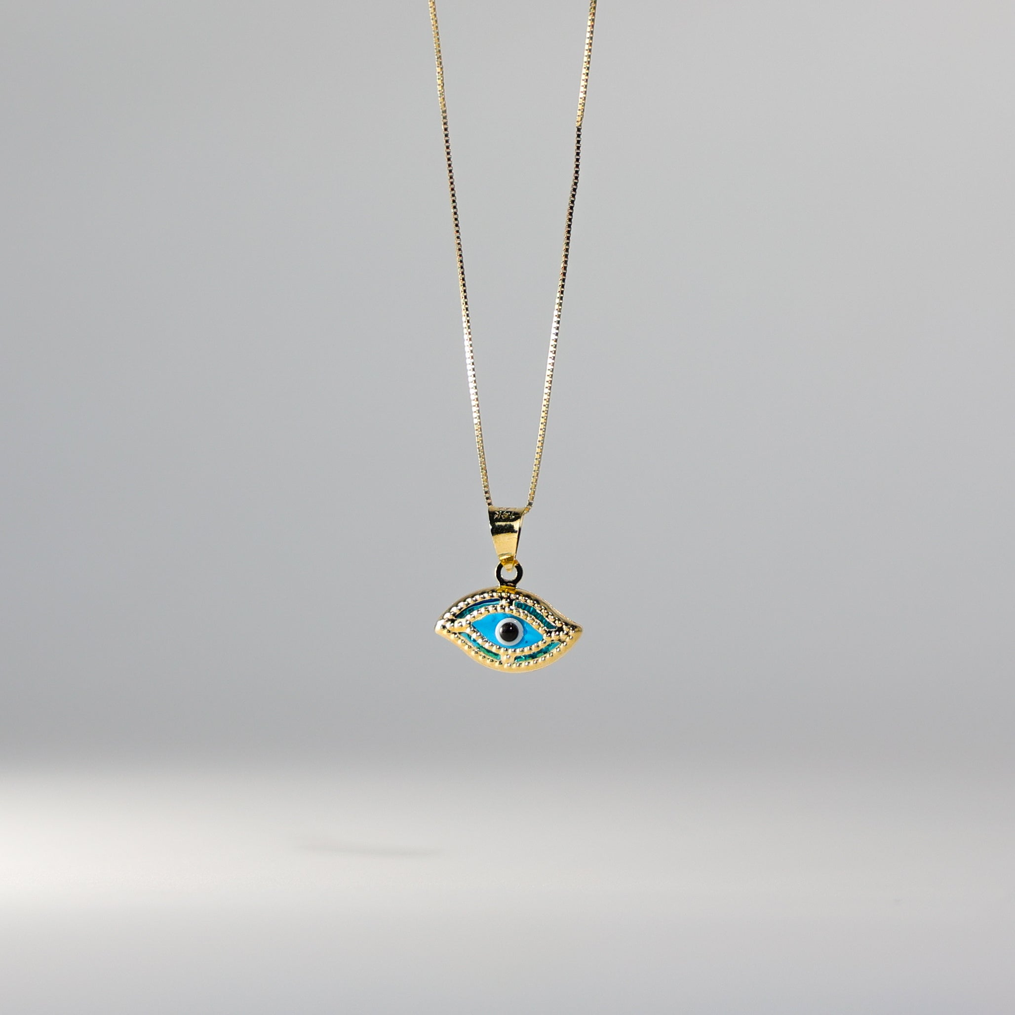 14K Gold Dainty Blue Evil Eye Pendant Necklace - Elegant Protection Jewelry for Women, Perfect for Everyday Wear & Gift Giving
