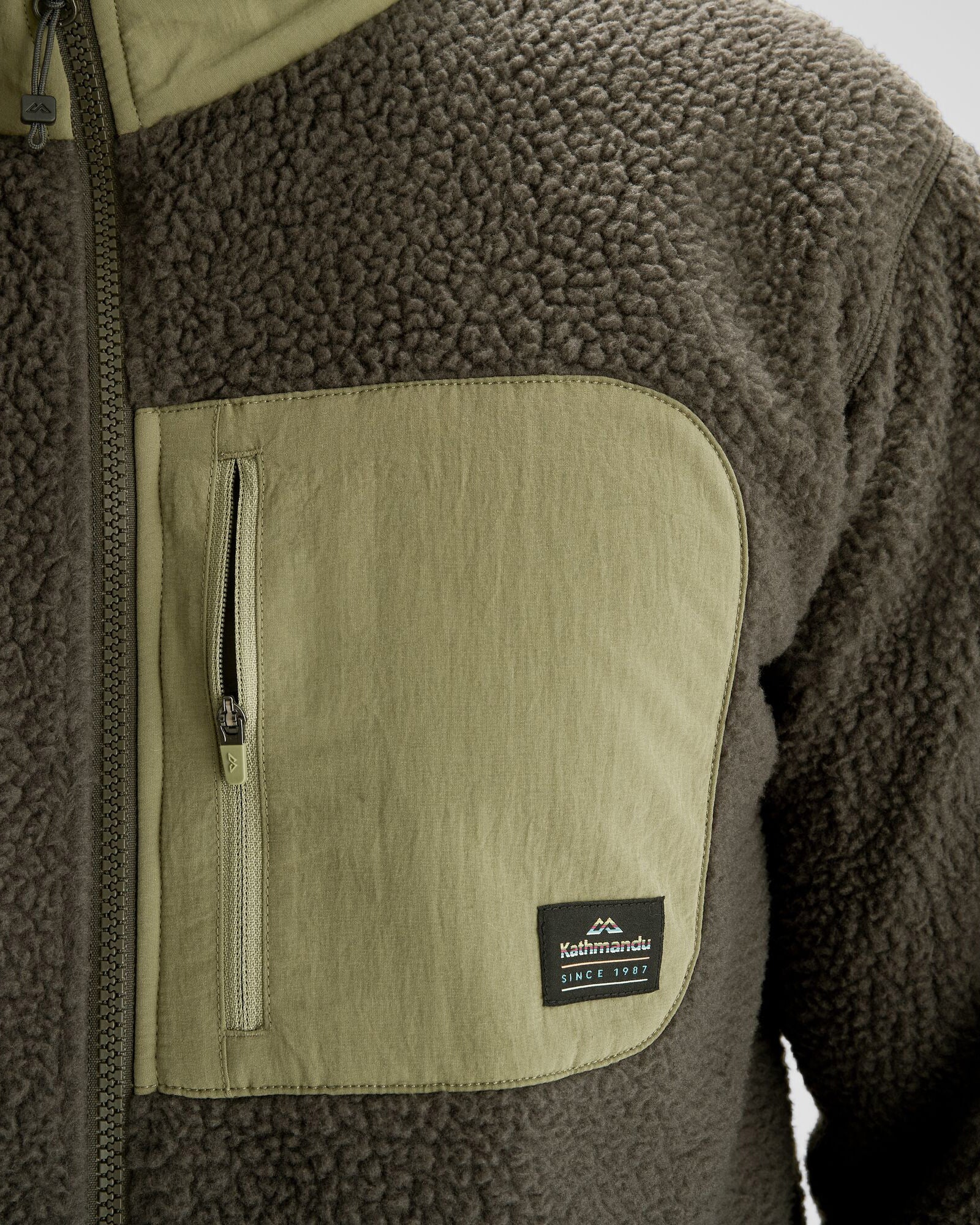Men's Co Z High Pile Fleece Jacket - Dark Moss Green | Warm Winter Outerwear for Hiking & Outdoor Activities