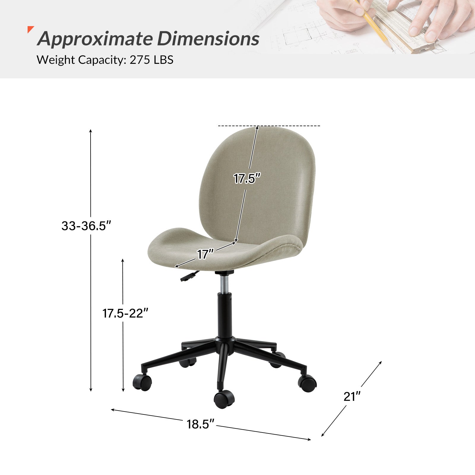 Isabel 360 Degree Swivel Office Chair with Lumbar Support - Ergonomic Mesh Computer Desk Chair for Home & Office Workspace - Adjustable Height Rolling Task Chair for Long Hours Sitting
