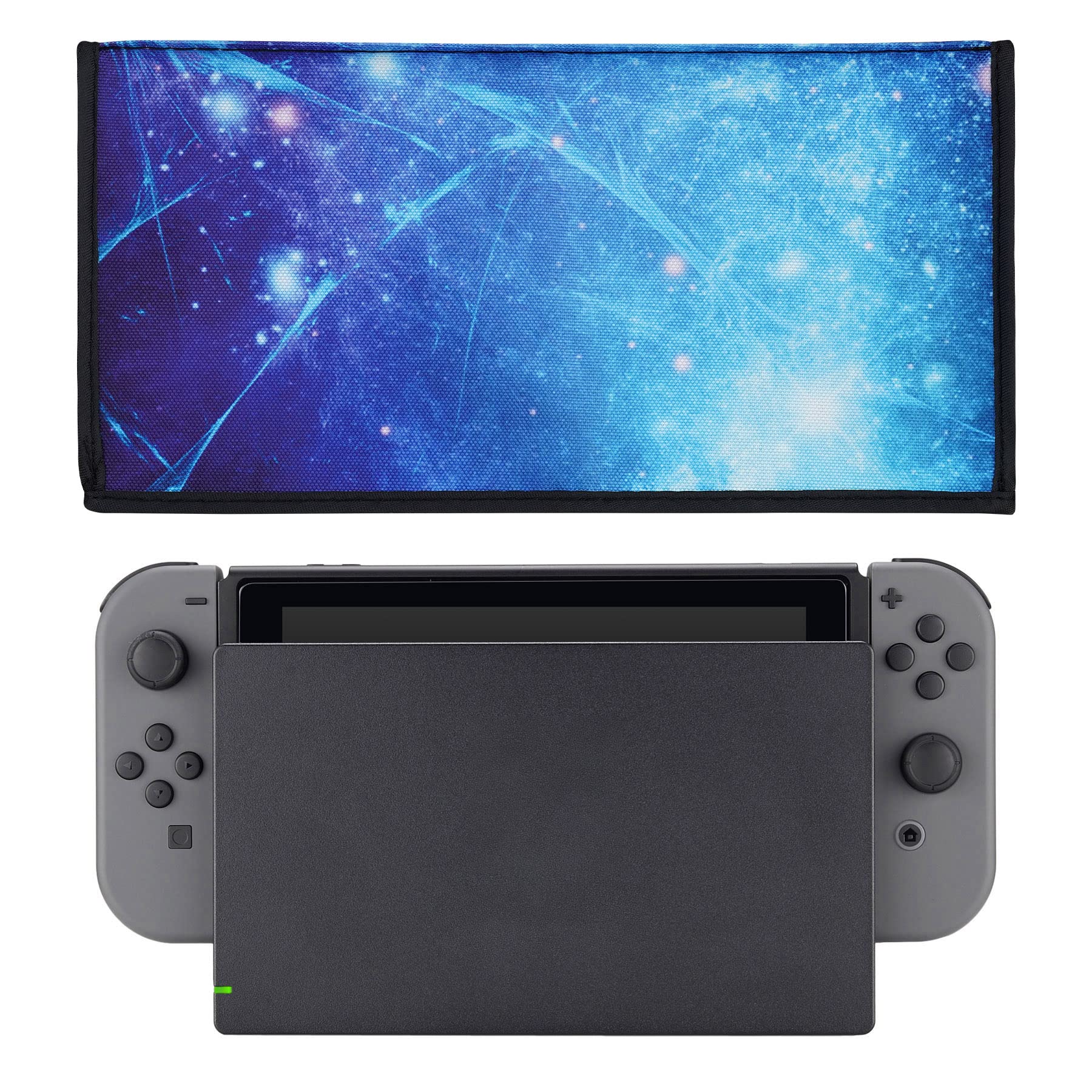 PlayVital Waterproof Dust Cover for Nintendo Switch OLED & Dock - Anti-Scratch Protective Sleeve for Nintendo Switch Console (Blue Nebula) - Perfect for Travel, Storage & Home Gaming Protection