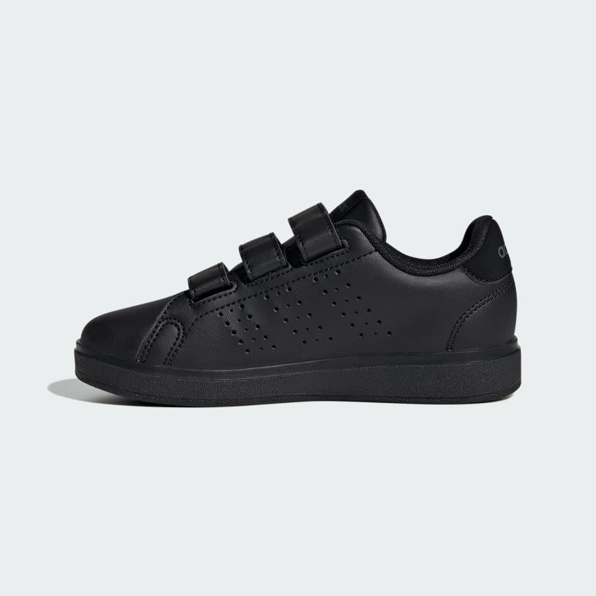 Adidas Kids' Advantage Hook & Loop Sneakers - Triple Black - Comfortable & Durable for School, Play & Everyday Wear