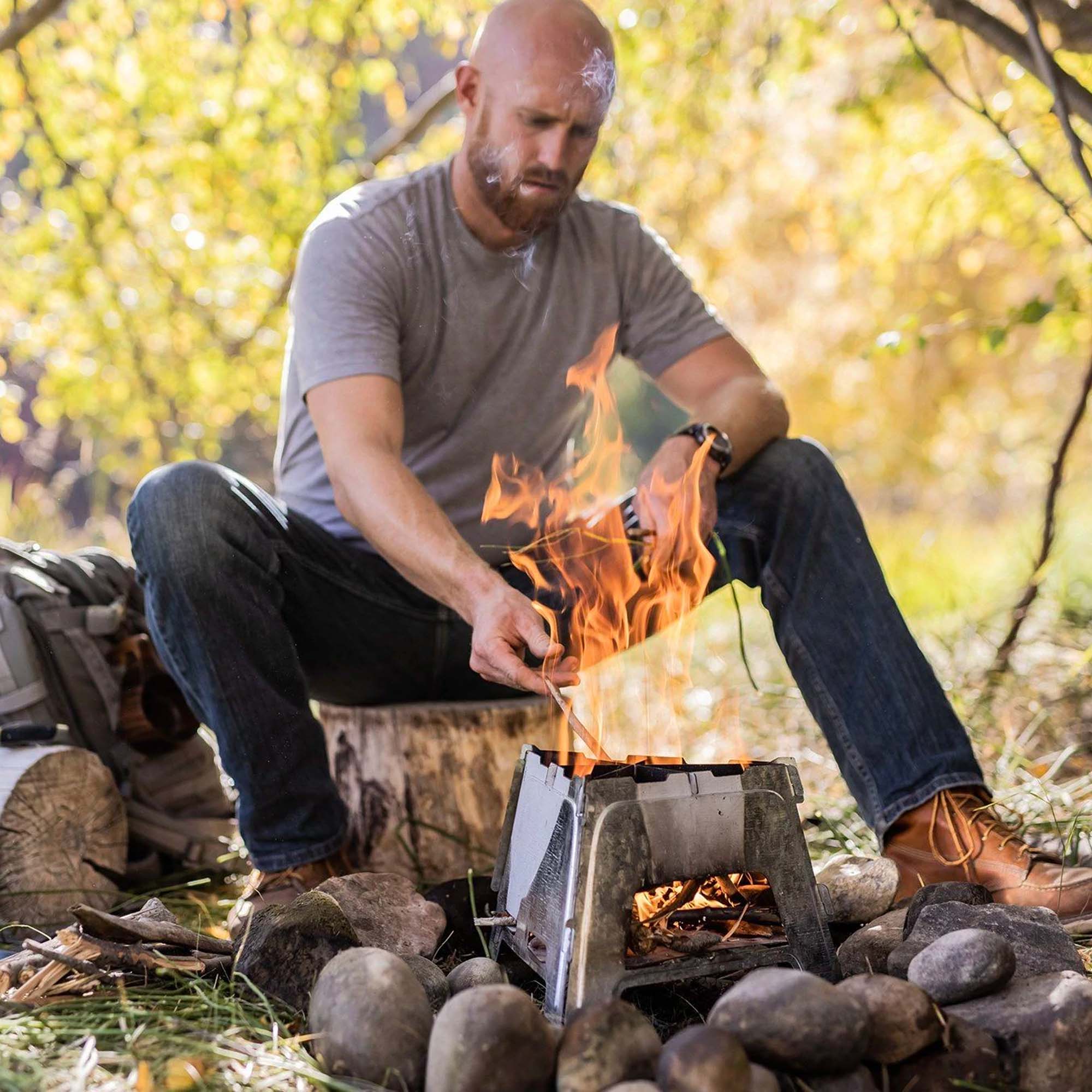Portable Camping Stove - Compact & Lightweight Outdoor Cooking Stove for Backpacking, Hiking, and Emergency Preparedness - Perfect for Camping Trips, Picnics, and Survival Kits