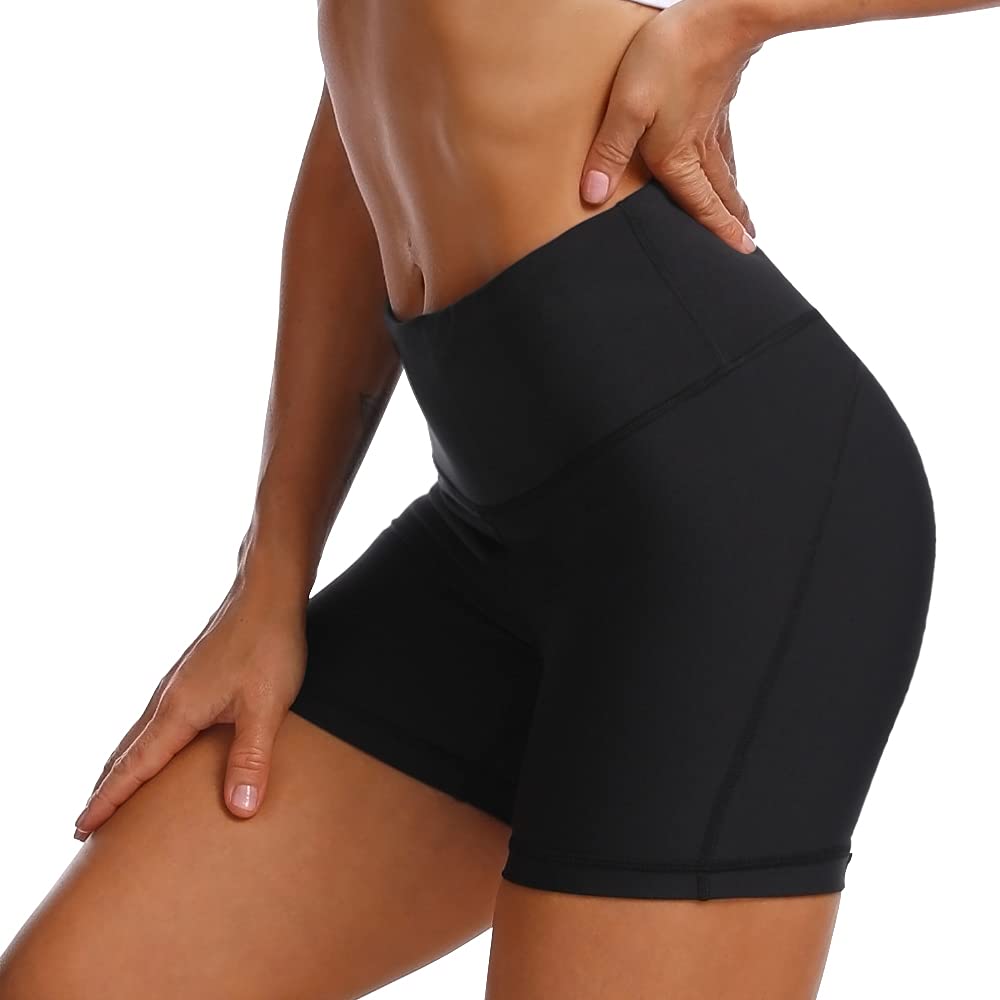 Zengjo Women's 4 Inch High Waisted Bike Shorts - Yoga, Volleyball, Running, Workout & Dance Compression Shorts with Printed Design - Perfect for Gym, Sports & Active Lifestyle