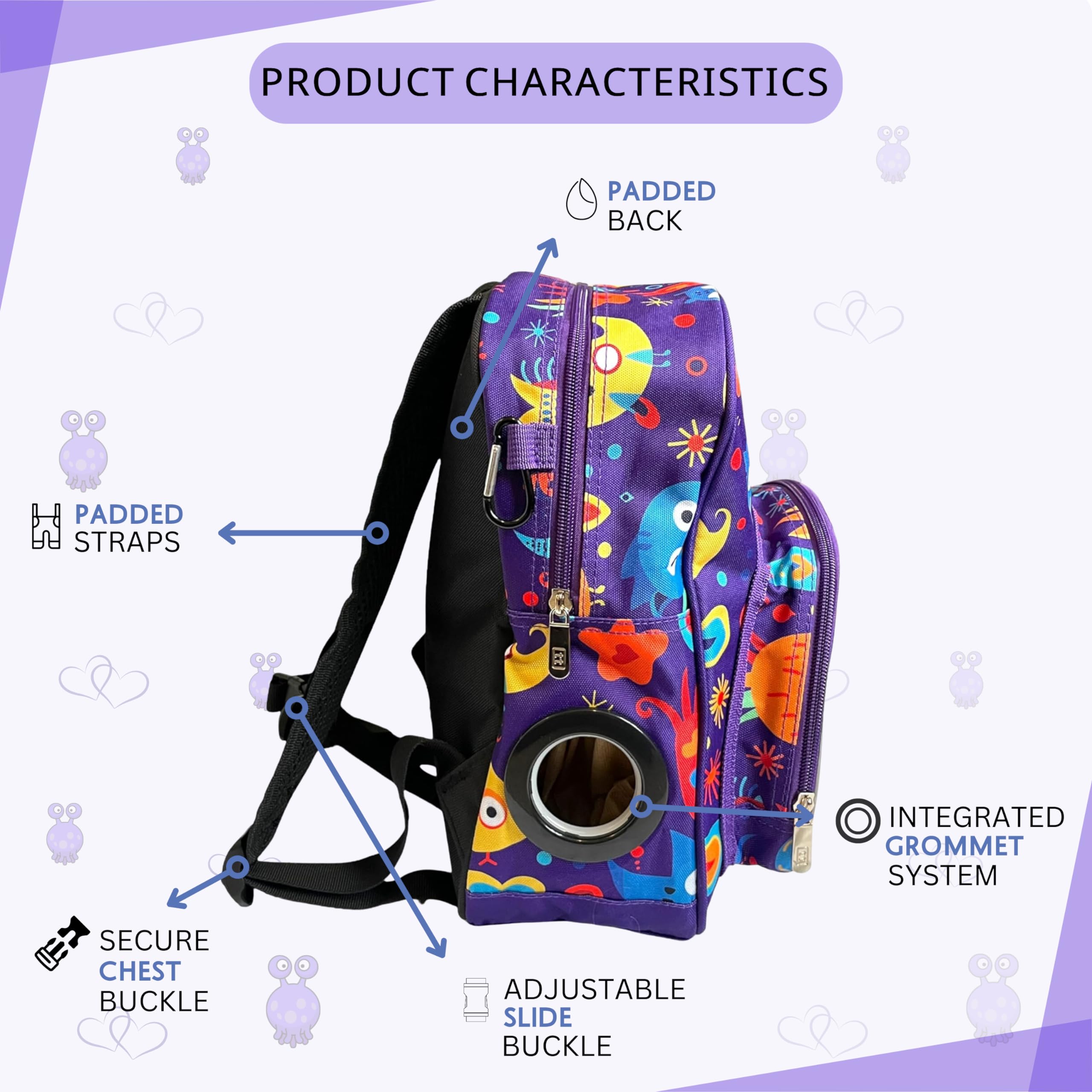 Therathreads™ Junie Backpack for Feeding Pumps & Tubes - Portable Medical Organizer for Kids & Adults, Perfect for Travel, School & Daily Use