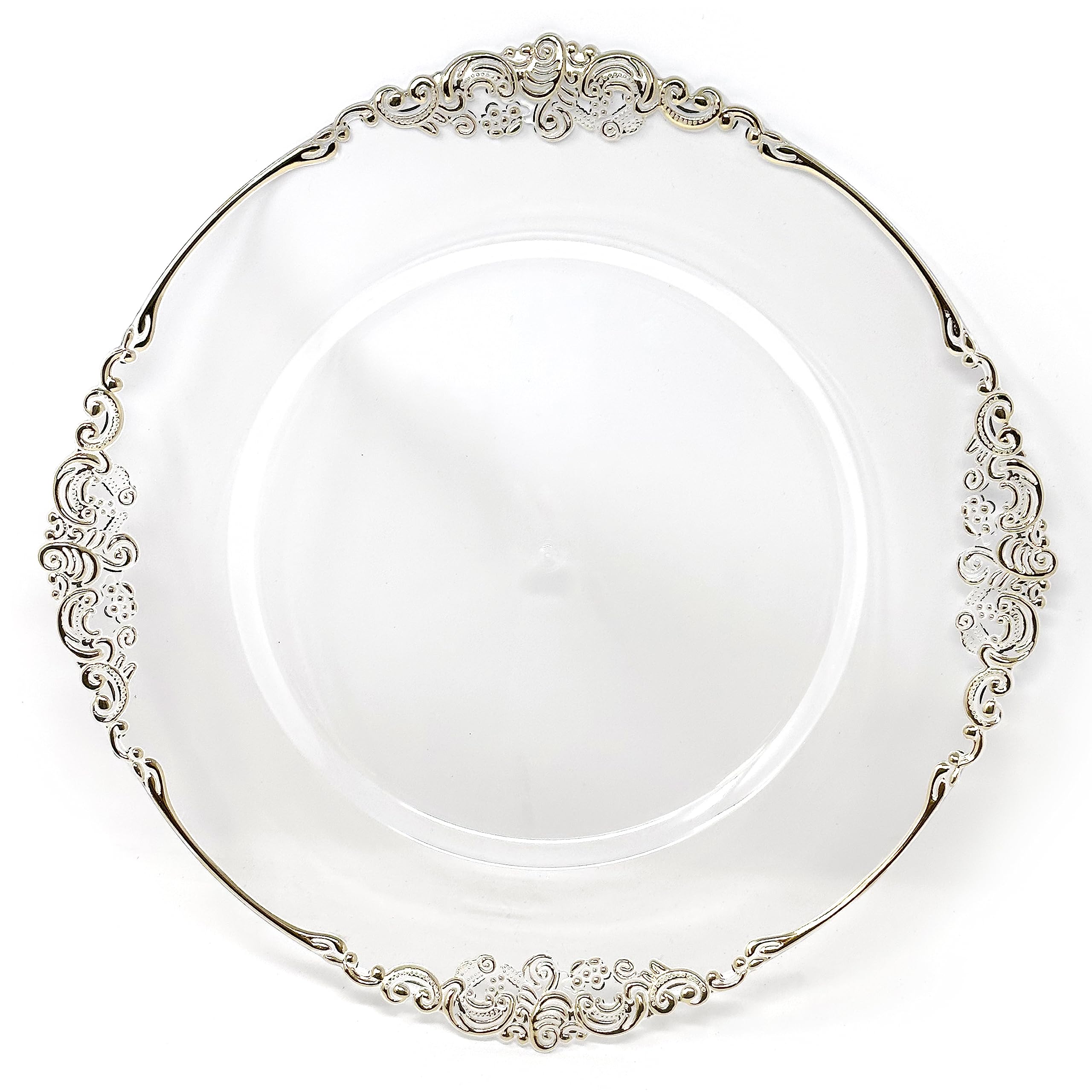 Premium Clear 13-Inch Charger Plates - Heavy Duty Round Dinner Plate Chargers for Elegant Table Decor - 6-Pack Set Perfect for Weddings, Thanksgiving, Christmas & Holiday Parties - Ideal for Formal Dining, Buffets & Special Occasions