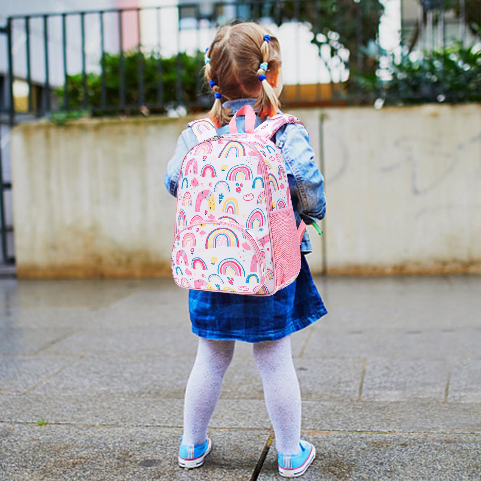 LOIDOU 15 Inch Toddler Backpack for Girls - Cute Kids School Backpack with Chest Strap, Lightweight Preschool & Kindergarten Book Bag for Daycare, Travel, Ages 3-8 | Perfect for School, Outings & Family Trips