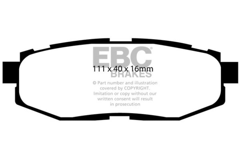 EBC Brakes Greenstuff Street Rear Brake Pads for Toyota 86/Scion FRS/Subaru BRZ (2012+) - D1124 - High Performance Braking for Daily Driving & Street Use