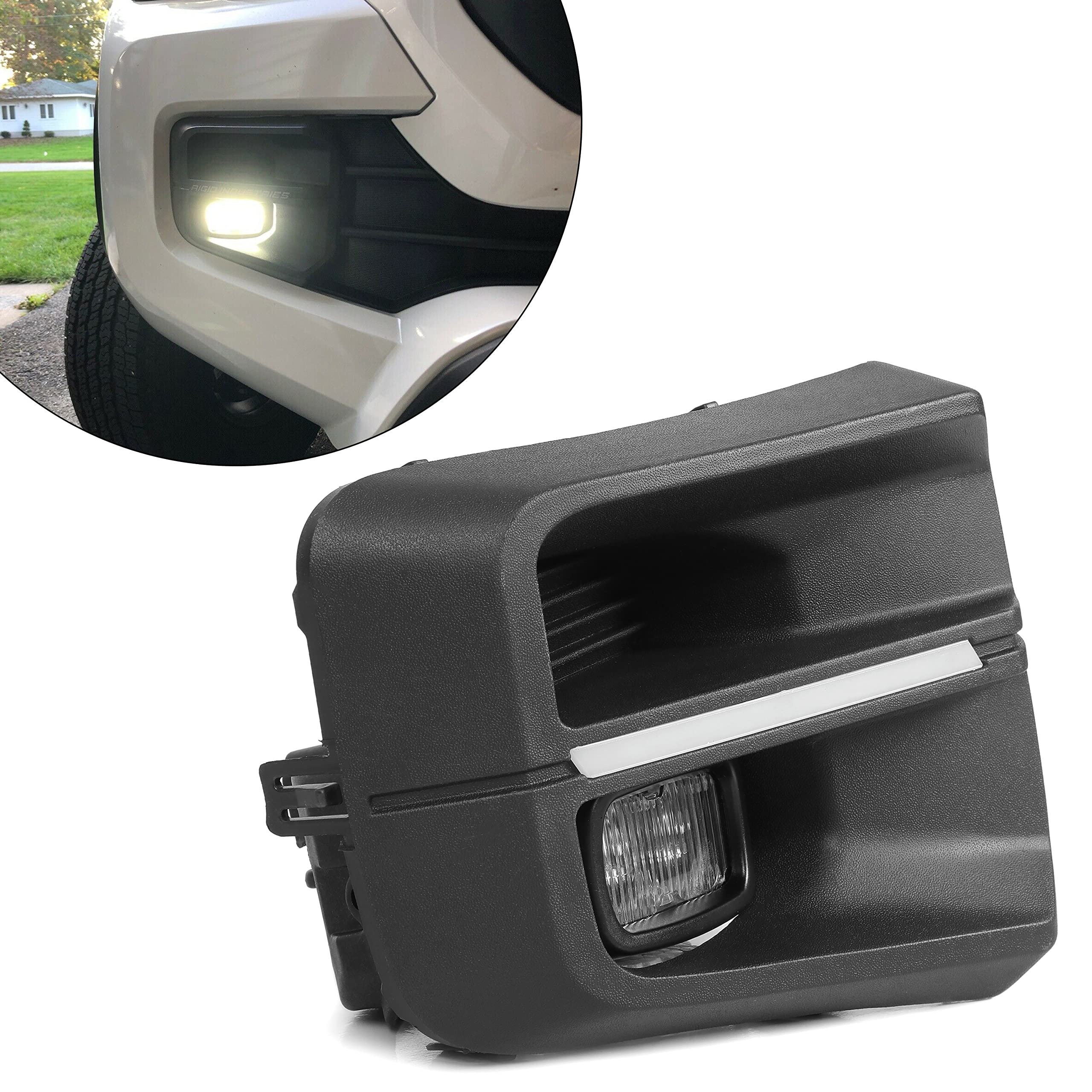 Kojem LED Fog Lights Kit for 2016-2022 Toyota Tacoma - Clear Lens with Bezel & Wiring Harness - Durable Off-Road Lighting for Night Driving and Adverse Weather