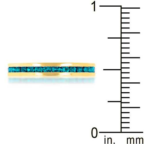 Elegant Stackable Turquoise Crystal Gold Ring for Women - Perfect for Everyday Wear, Gift Giving & Special Occasions