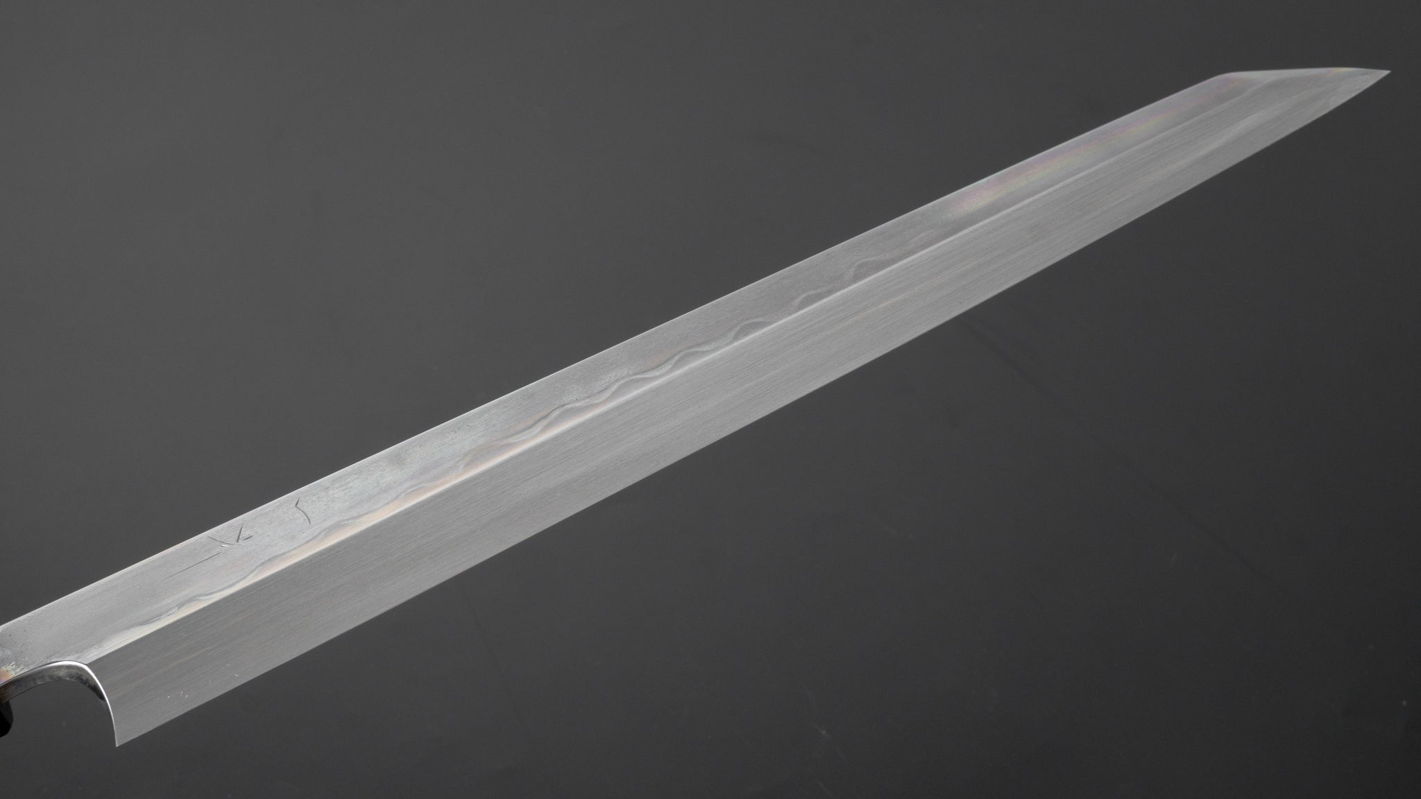 Hitohira Togashi White #1 Steel Hakumon Mizu Honyaki Kiritsuke Yanagiba 300mm Japanese Sushi Knife with Taihei Ebony Handle & Saya - Perfect for Sushi Chefs & Japanese Cuisine Preparation
