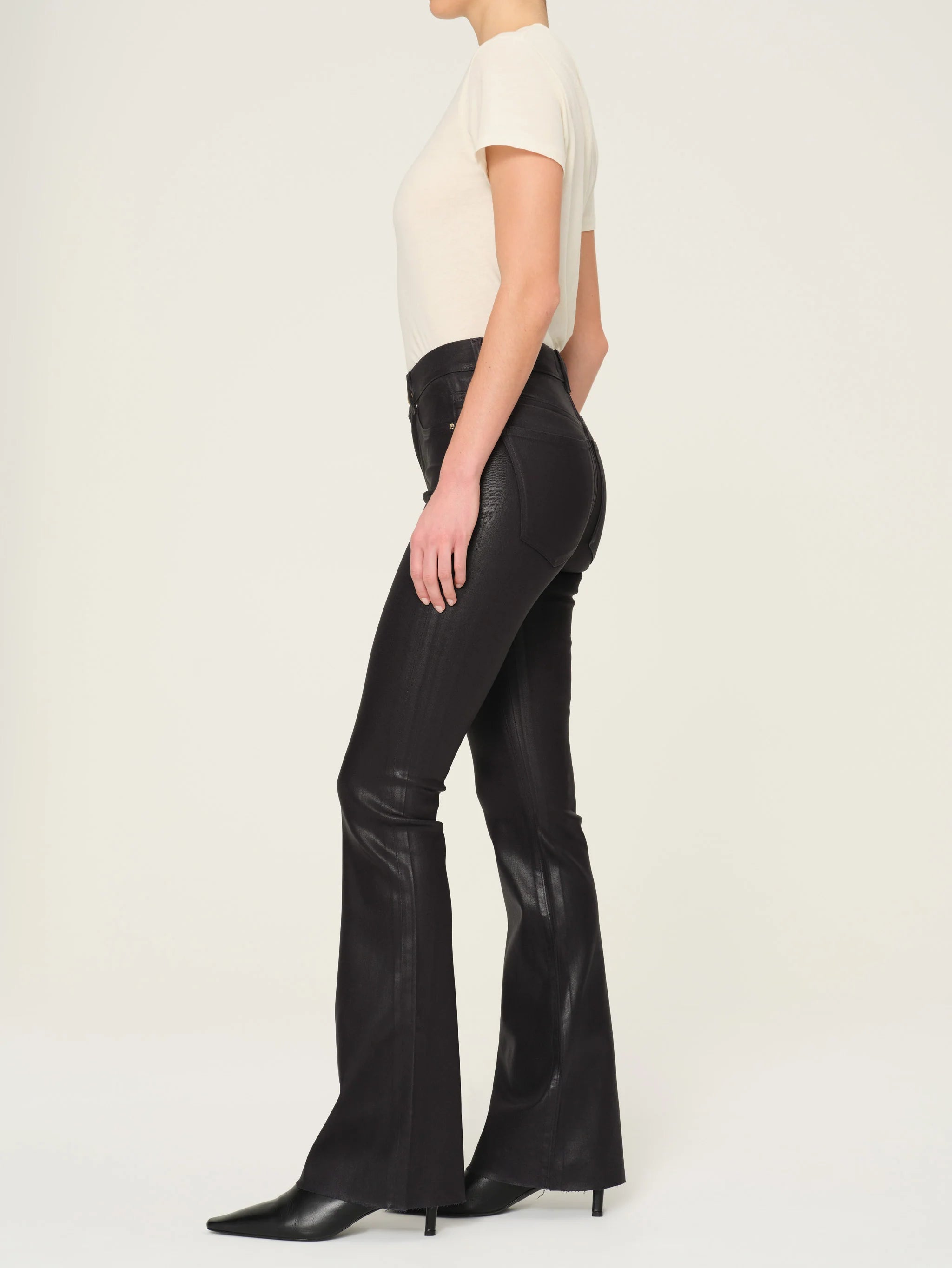 Bridget Boot High Rise Instasculpt 33 Jeans - Glazed Blueberry Coated Denim Pants for Women | Perfect for Casual Wear, Night Out & Street Style Fashion