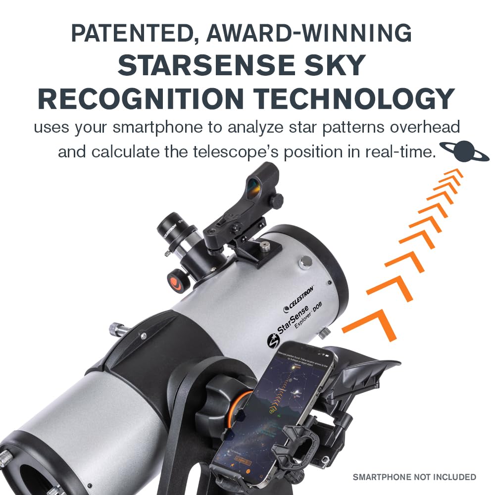 Celestron StarSense Explorer 114mm Tabletop Dobsonian Telescope with Smartphone App - Find Planets, Nebulae & Galaxies Easily - Compatible with iPhone & Android - Perfect for Backyard Stargazing & Astronomy Beginners
