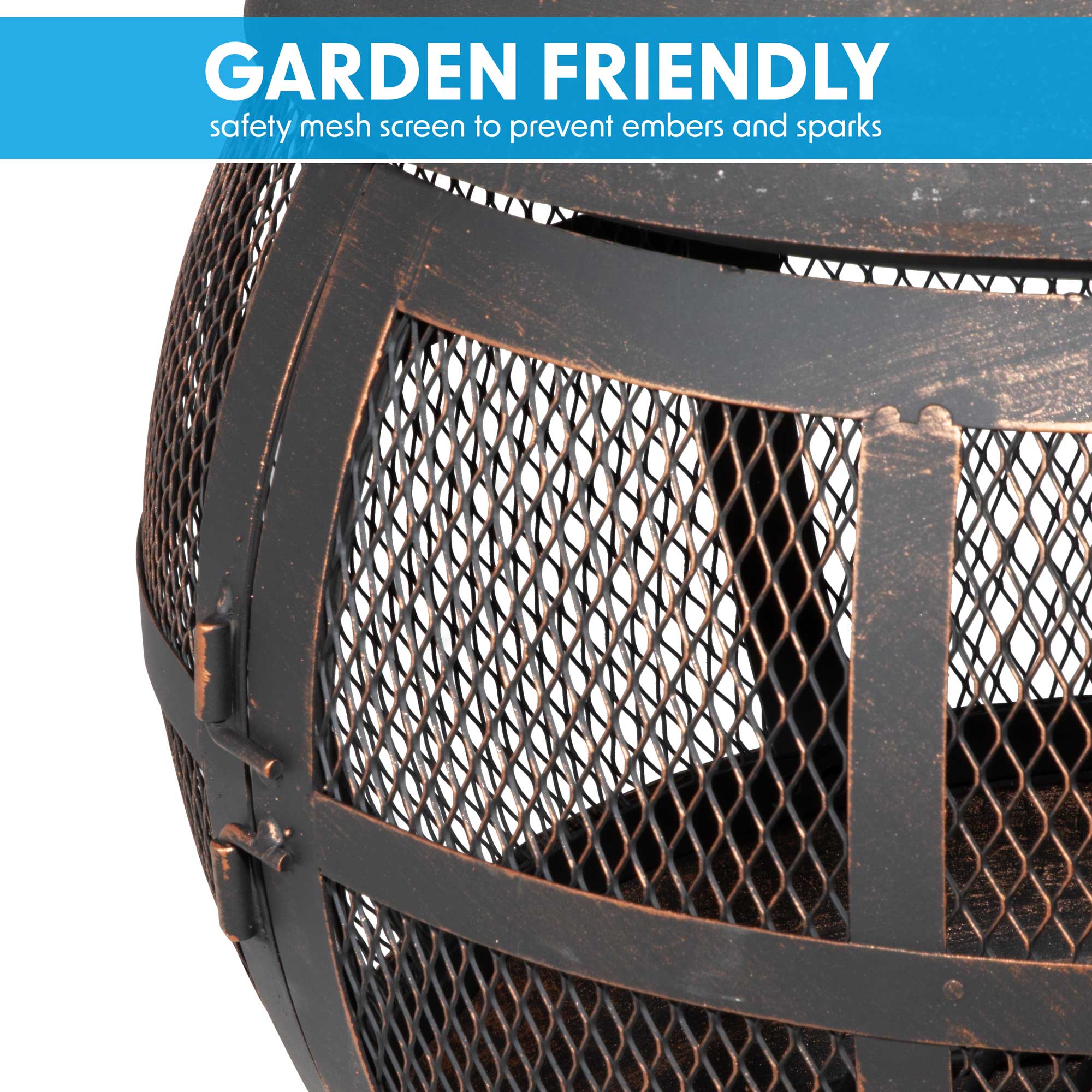 Premium 360° Chiminea Fire Pit Outdoor Heater - Antique Bronze Finish DG112 - Perfect for Backyard, Patio, and Garden Gatherings