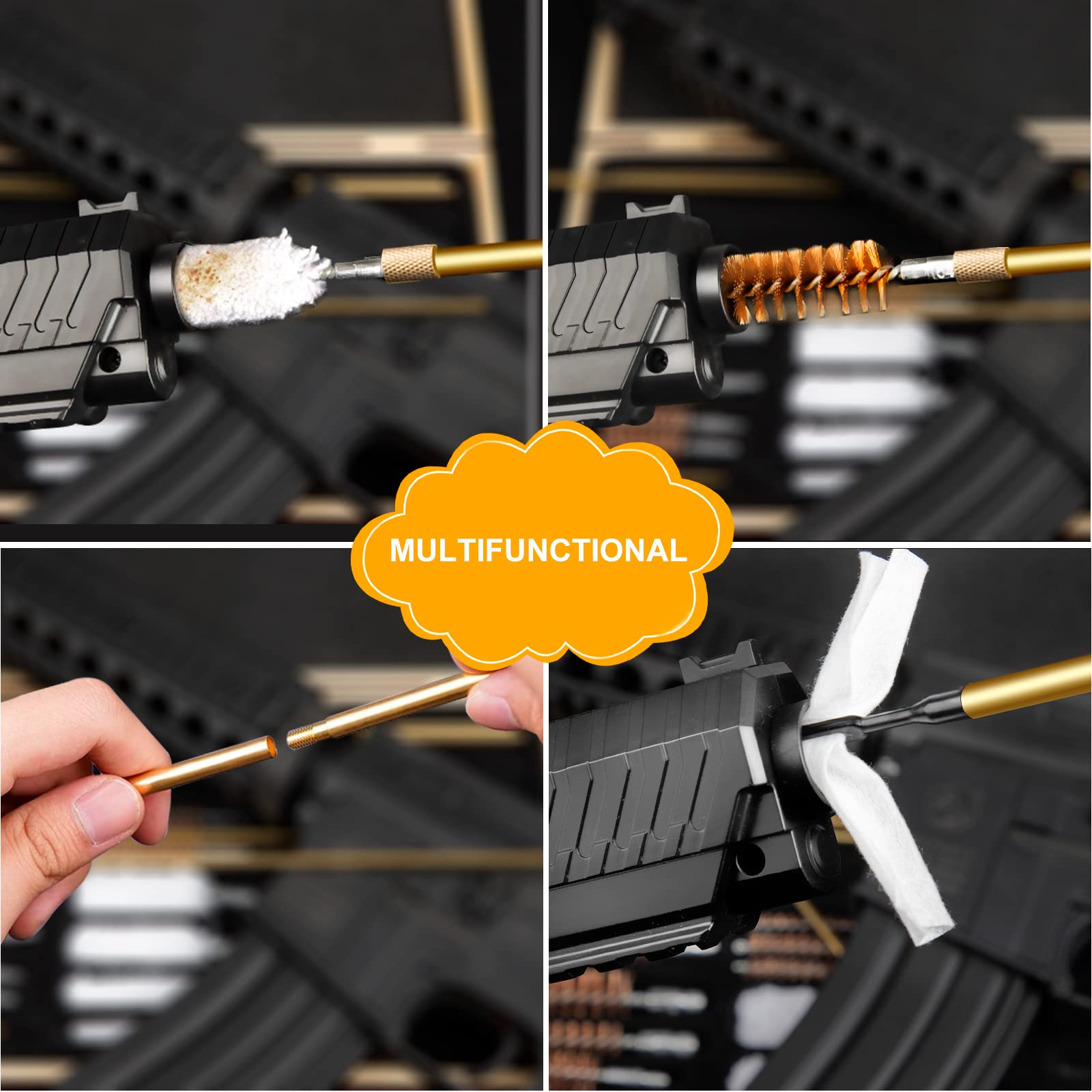 Premium Gun Cleaning Kit for Rifle, Pistol, Shotgun & Handgun - Universal Gun Cleaning Kit with Case & Brushes for All Calibers | Perfect for Hunting, Shooting Range & Firearm Maintenance