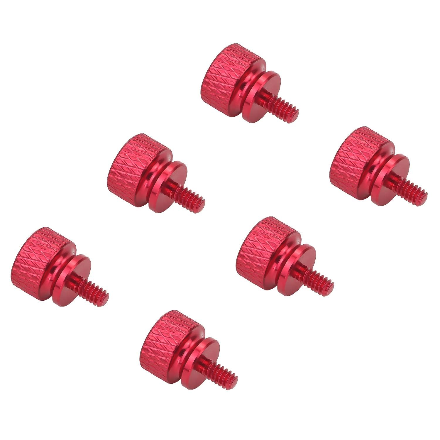 10Pcs Red 6-32 Fully Threaded Knurled Thumb Screws for PC Computer Case - Perfect for DIY PC Builds & Hardware Upgrades