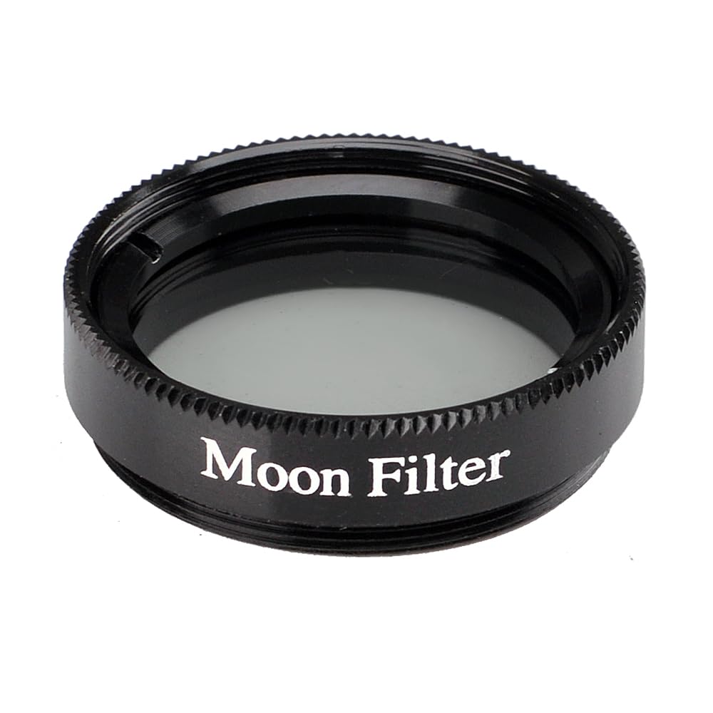1.25 Inch Moon Filter with Aluminum Frame - Light Pollution Reduction Filter for Telescope Eyepieces | Enhance Lunar Viewing & Astronomy Observation