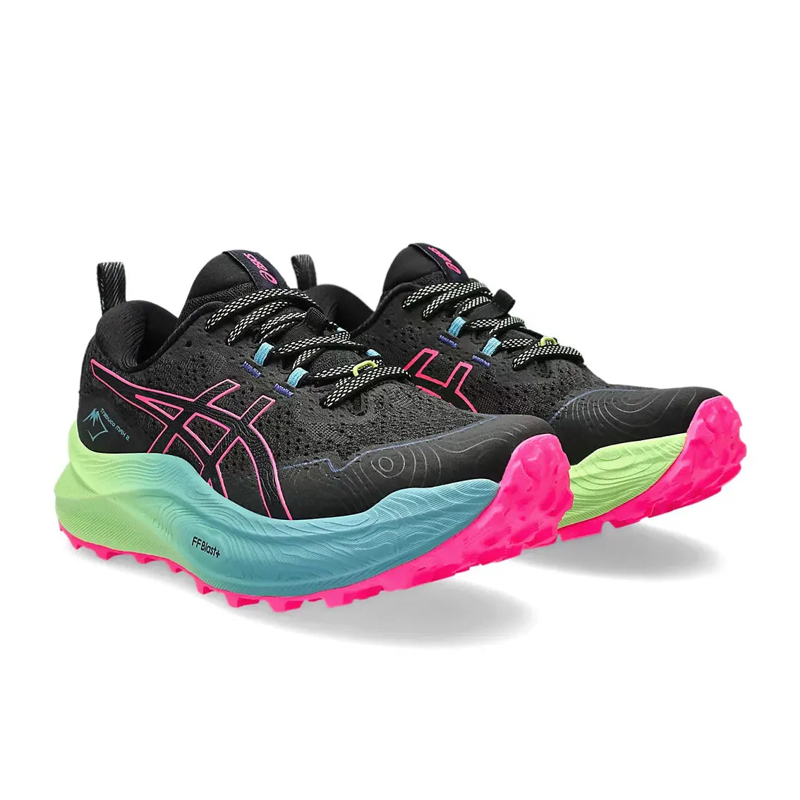 ASICS Trabuco Max 2 Women's Trail Running Shoes - Black/Hot Pink for Hiking, Outdoor Adventures & Fitness Training
