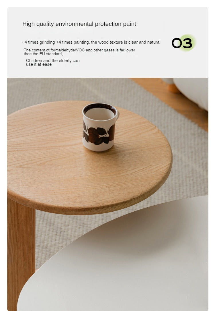 Solid Oak Wood Coffee Table with Slate Top - Modern Log Style for Living Room, Lounge & Office - Durable & Stylish Home Decor