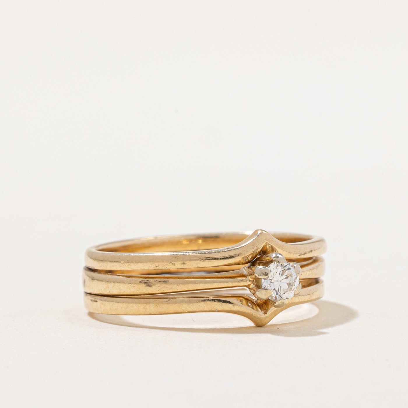 0.13ct Diamond Triple Band Ring for Women - Size 6 | Elegant Stackable Wedding, Engagement, or Anniversary Jewelry Gift