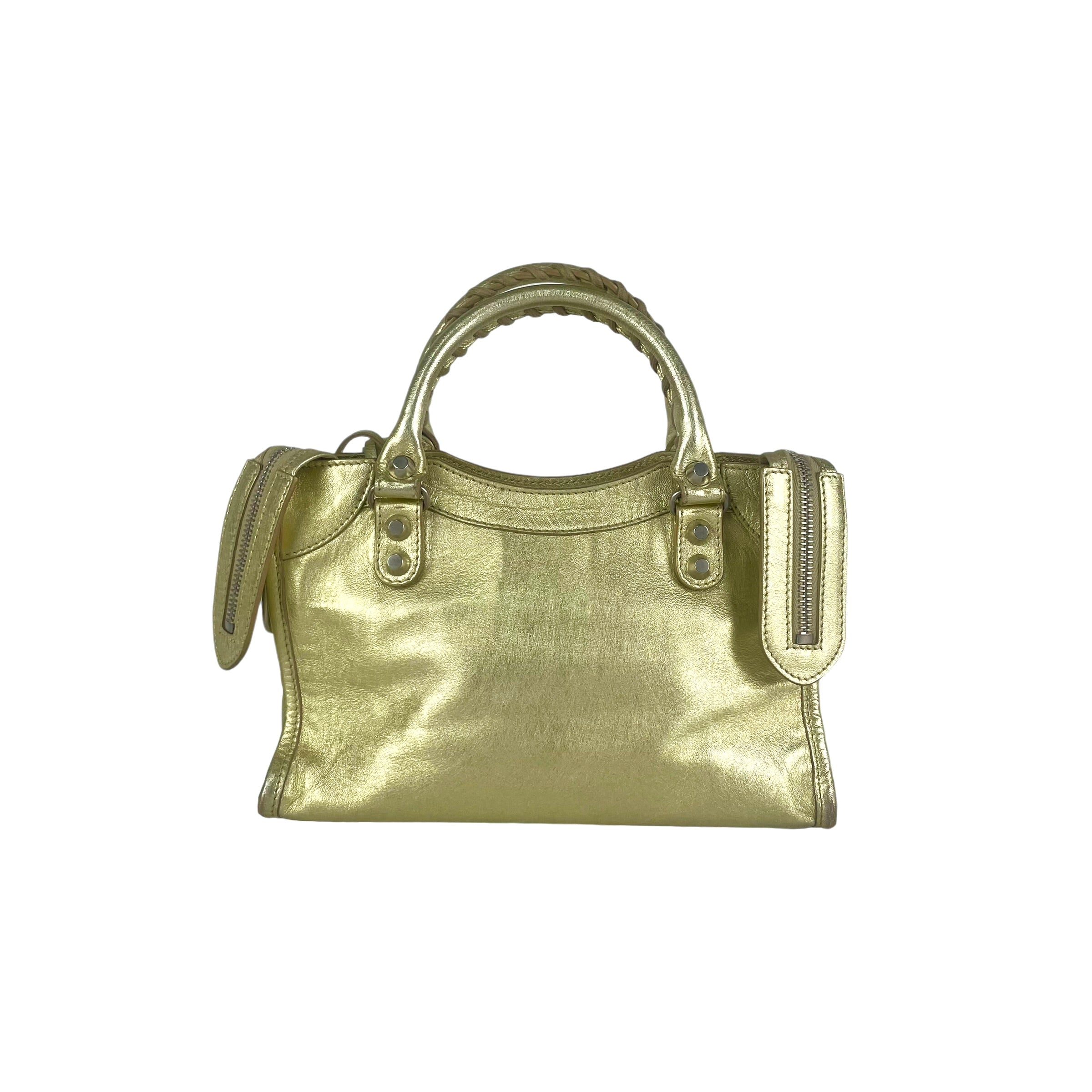 Balenciaga City Mini Gold Leather Crossbody Bag - Luxury Designer Handbag for Women | Perfect for Everyday Use, Travel & Night Out