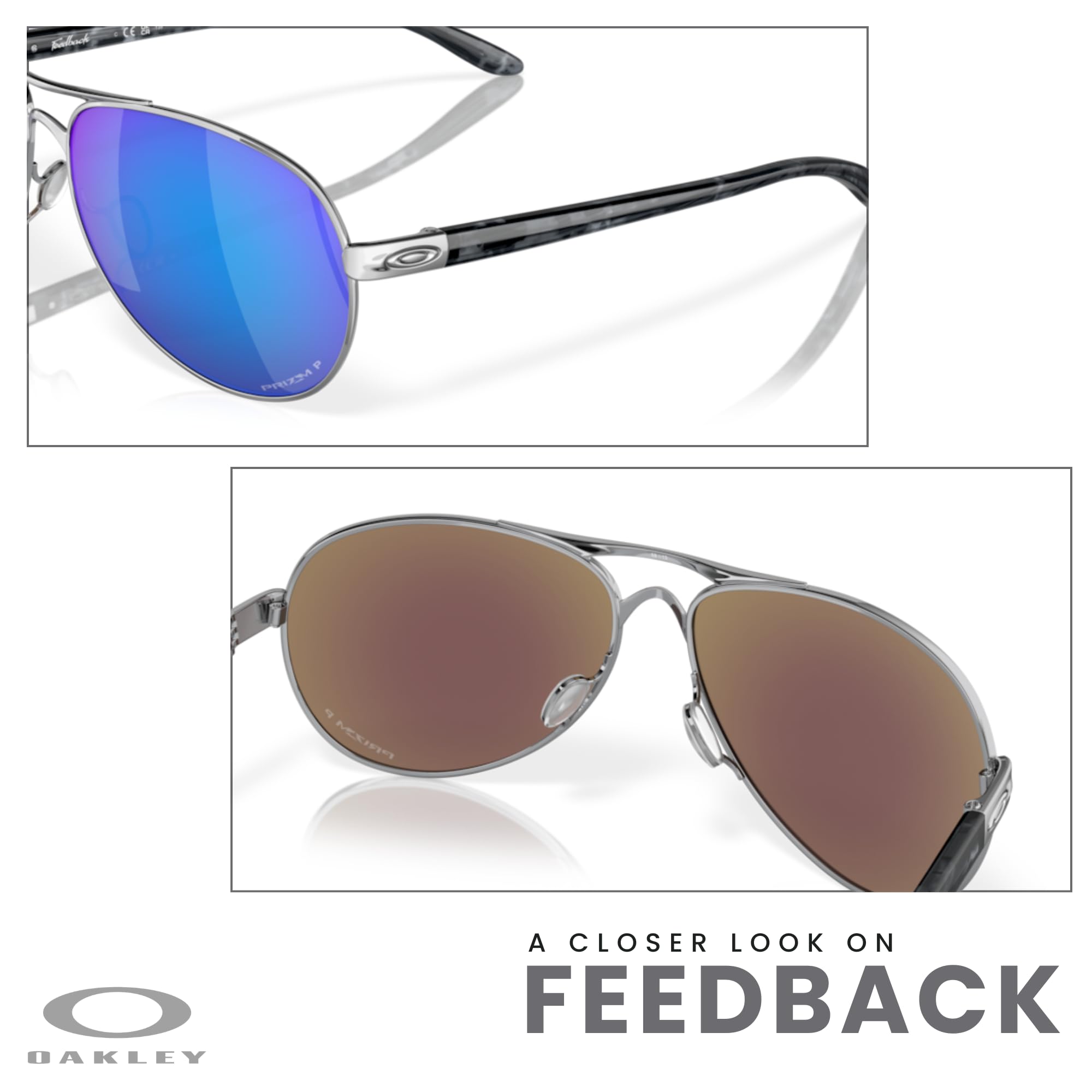 Oakley Feedback OO4079 Women's Sunglasses with UV Protection – Includes Free Leash & Designer iWear Care Kit – Perfect for Running, Driving & Outdoor Activities