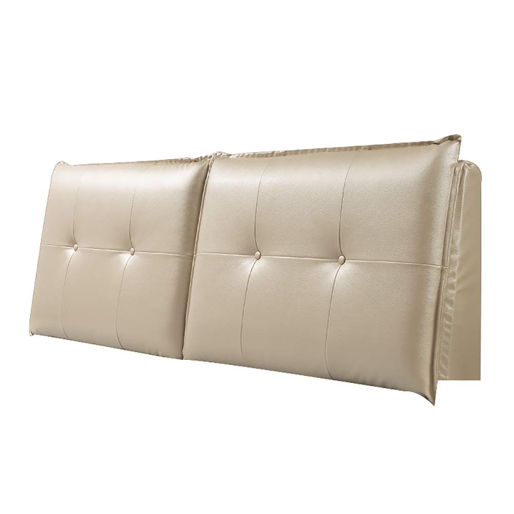LXLIGHTS Adjustable Bed Wedge Pillow with Headboard - Double Backrest for Reading & Sleeping - Easy to Clean Bedroom Cushion - 4 Color Options & Custom Sizes (Gold, with Headboard-185cm) - Perfect for Back Pain Relief, TV Watching & Relaxation