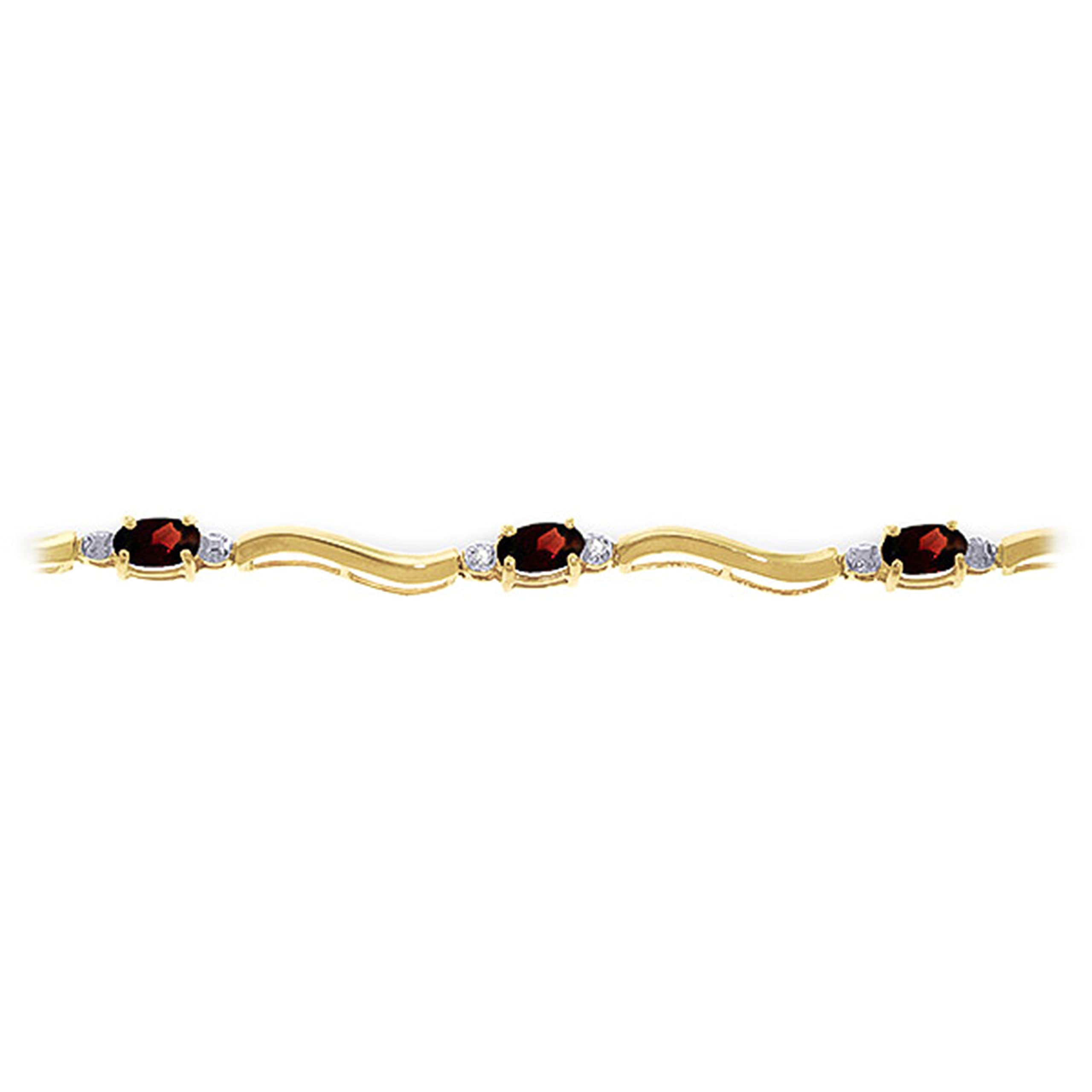 14K Solid Gold Tennis Bracelet with 2.01 CTW Diamonds & Garnet - Elegant Jewelry for Women | Perfect for Weddings, Anniversaries & Special Occasions