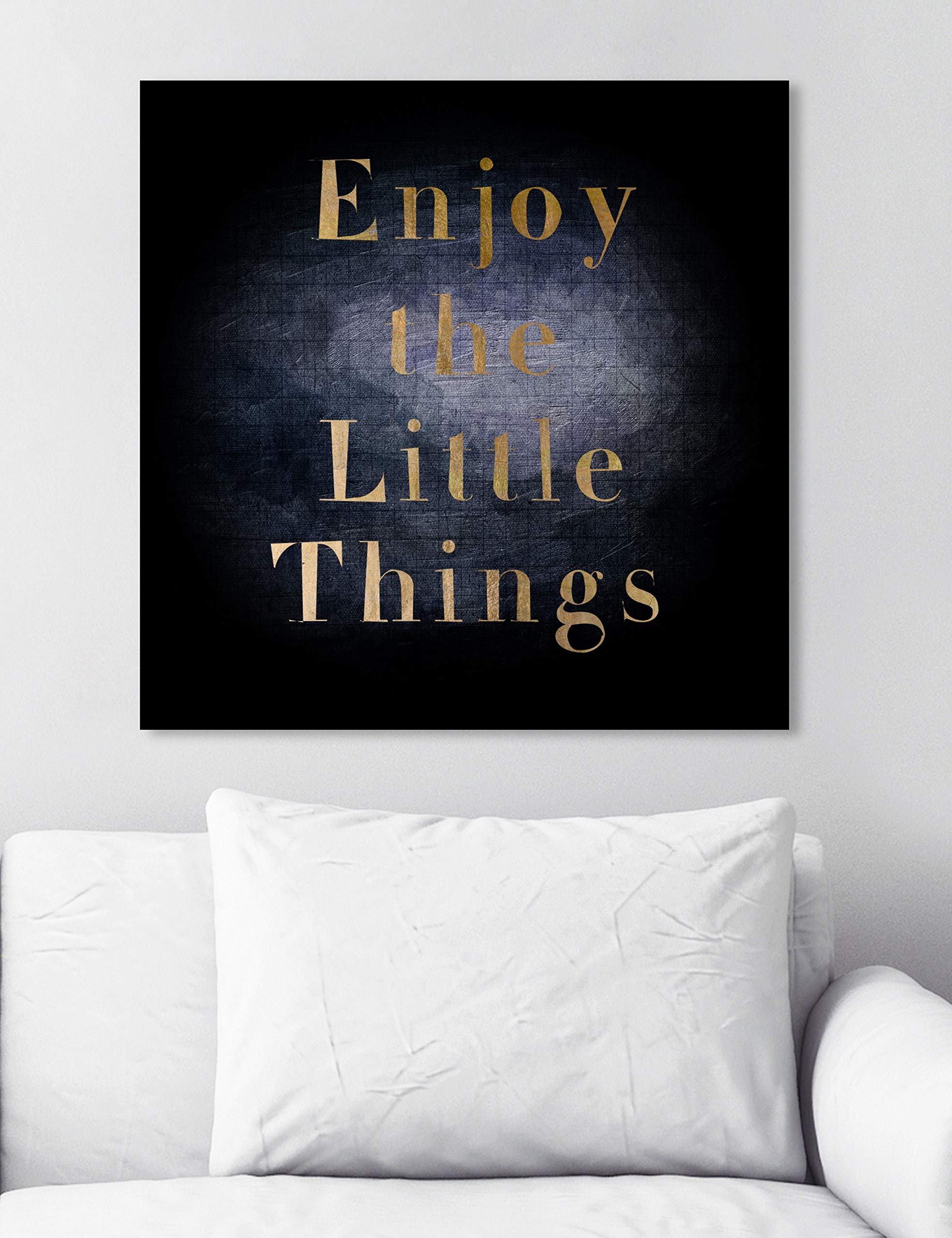 Oliver Gal Artist Co. 'All Small Things' Wall Art Canvas Print - 24x24 Inch Black & Gold Typography Quote - Modern Home Decor for Living Room, Bedroom & Office
