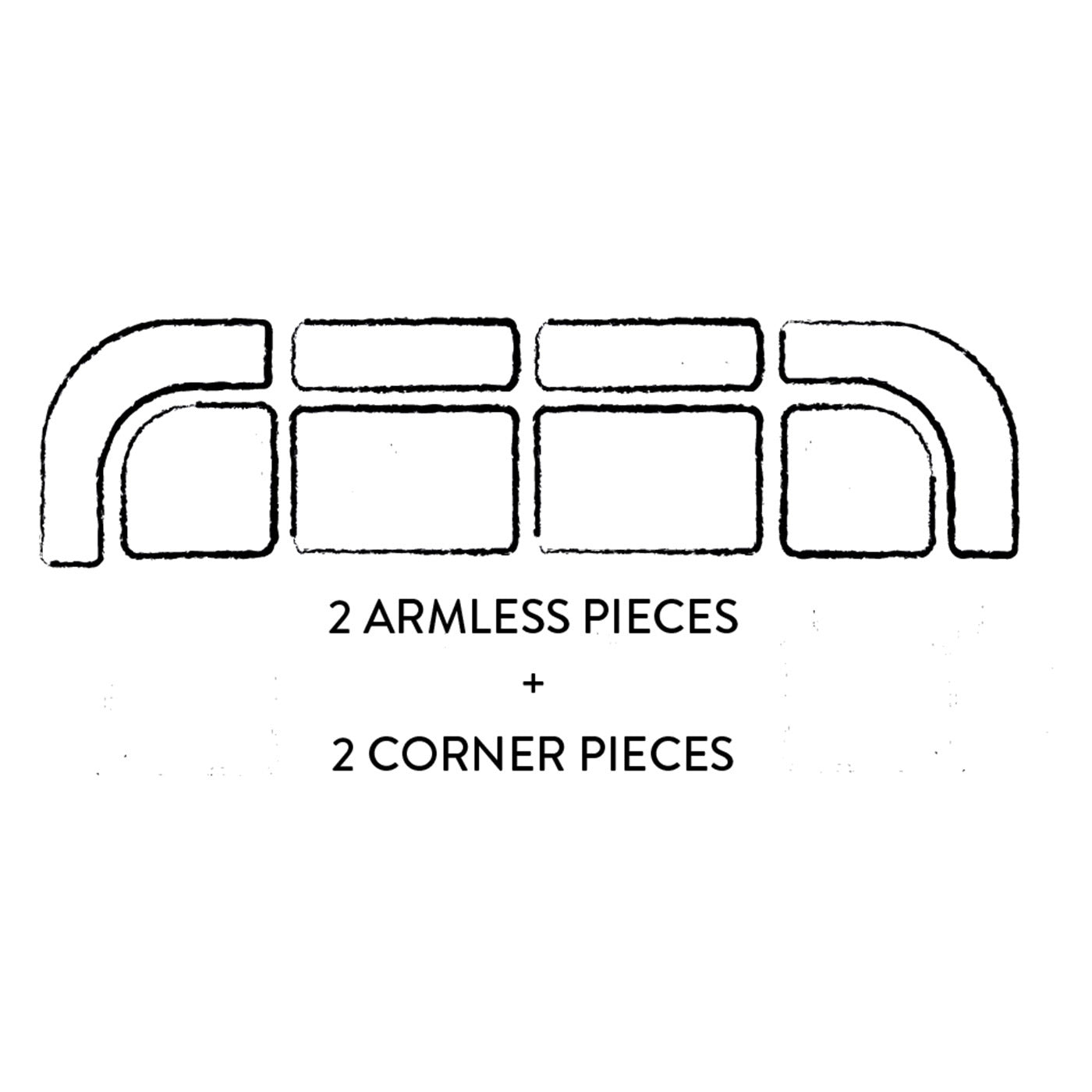 Pompidou 40 Modular Armless Sectional Sofa - Modern Living Room Furniture for Small Spaces - Perfect for Apartments, Studios & Cozy Homes
