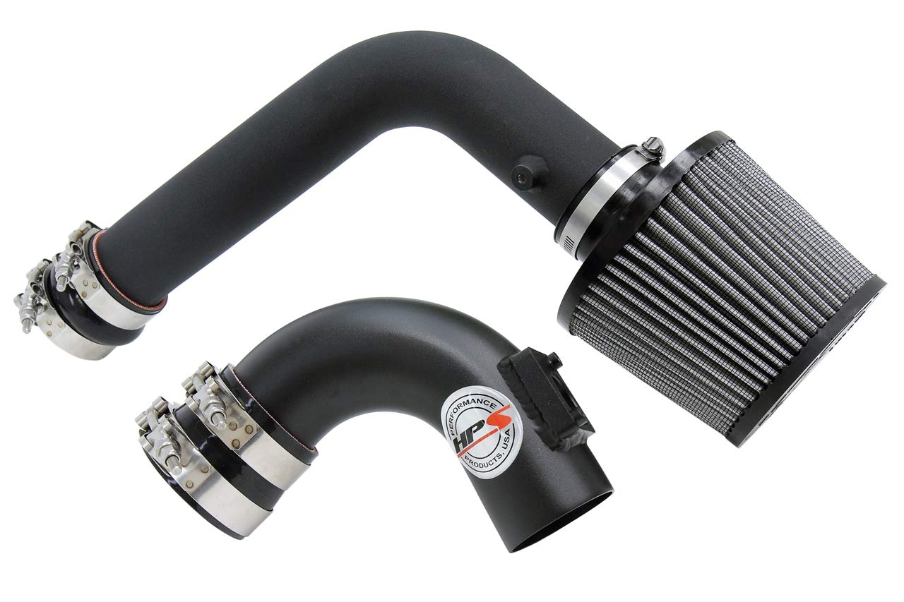 High Performance HPS Black Cold Air Intake Kit - Converts to Short Ram & Long Ram CAI System 837-165WB for Enhanced Engine Power & Fuel Efficiency - Perfect for Street Racing & Daily Driving