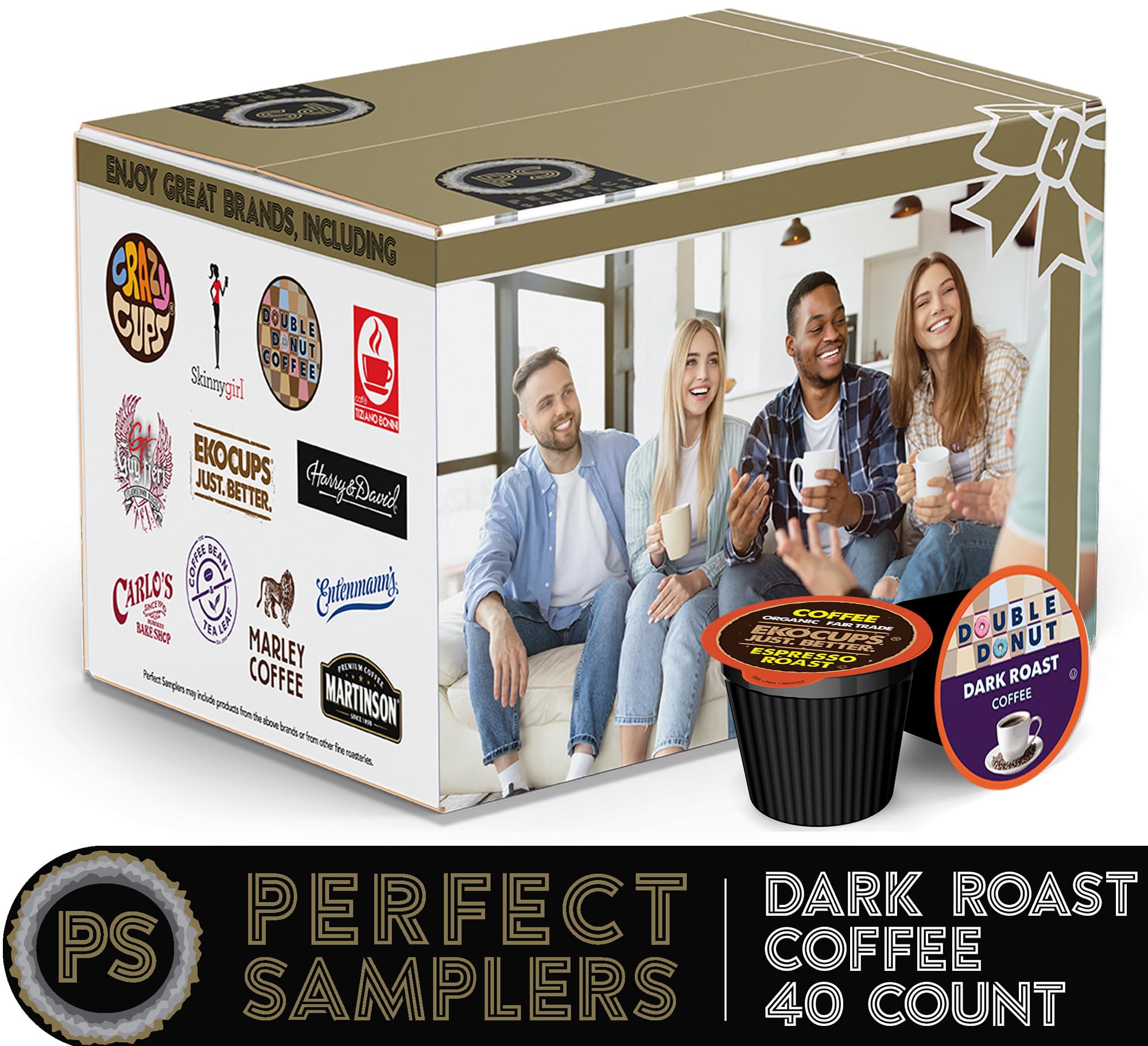 Dark Roast Coffee Pods Variety Pack - 40 Count Bold K-Cups for Keurig Brewers | Perfect for Home, Office & Gifts | Compatible with Keurig 1.0 & 2.0 Coffee Makers