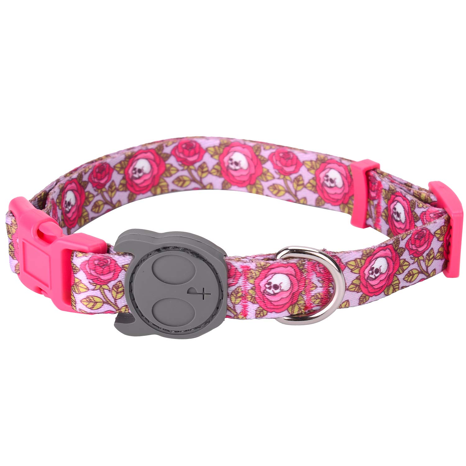 Best Adjustable Medium Dog Collar - Durable Heavy Duty with Halloween Sugar Skull Design - Soft Comfortable for Puppies & Adult Dogs - Perfect for Indoor & Outdoor Use - Great Gift for Pet Lovers