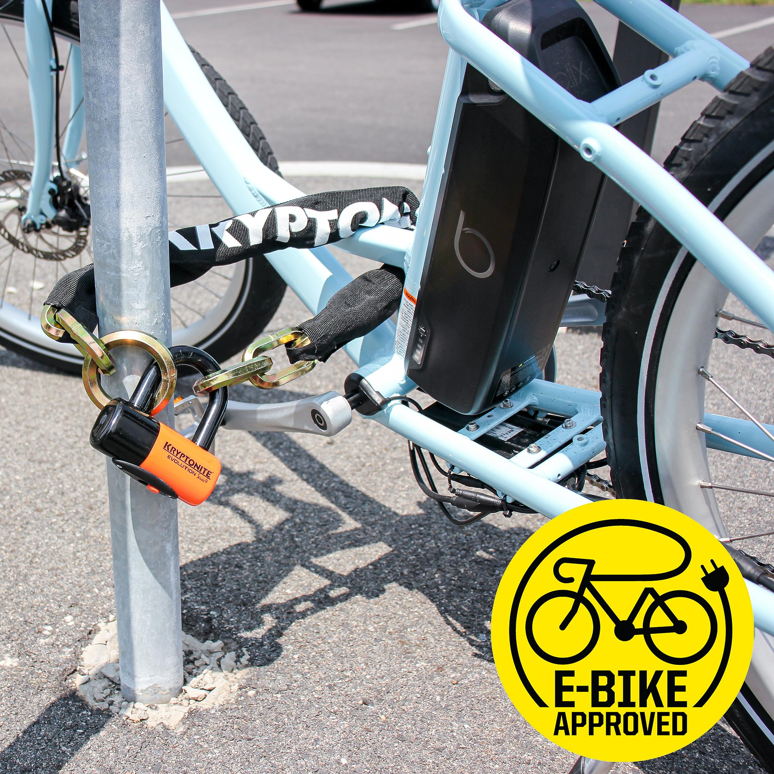 Kryptonite New York 1275 Heavy Duty 2.5 Feet Bike Chain Lock - Sold Secure Gold Rated Anti-Theft Bicycle Lock with Evolution Disc Lock & Keys for E-Bike, Motorcycle, Scooter - Perfect for Urban Commuting & Parking Security