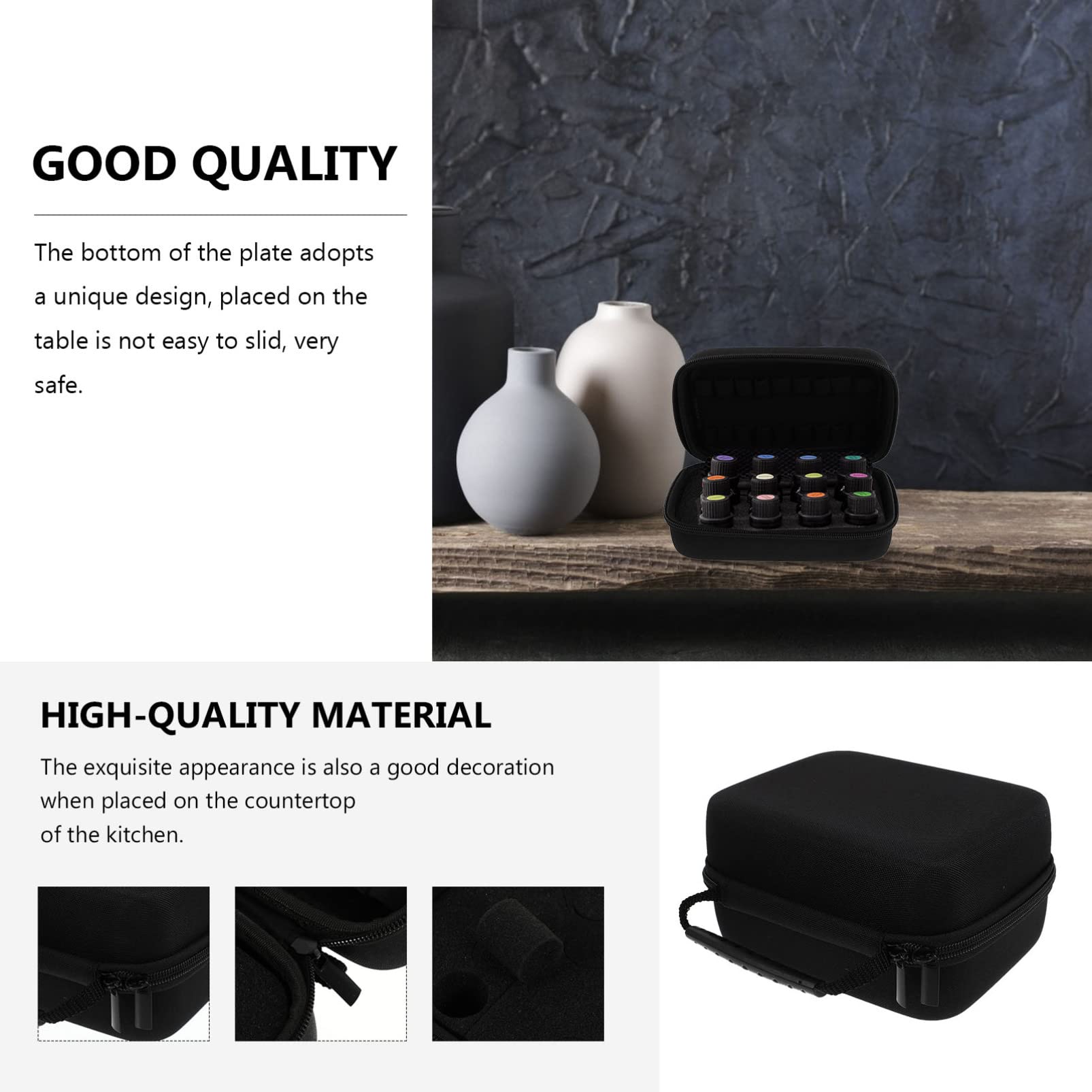 Healifty Essential Oil Storage Bag - Portable Diffuser Carrying Case for Travel, Jewelry Holder & Perfume Organizer - Durable Polyester Aromatherapy Accessory (Perfect for Home, Office & On-the-Go Use)