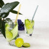 4-Pack Glass Drinking Straws with Cleaning Brush - Reusable Eco-Friendly Gift Set for Smoothies, Cocktails & Iced Coffee at Home or Parties